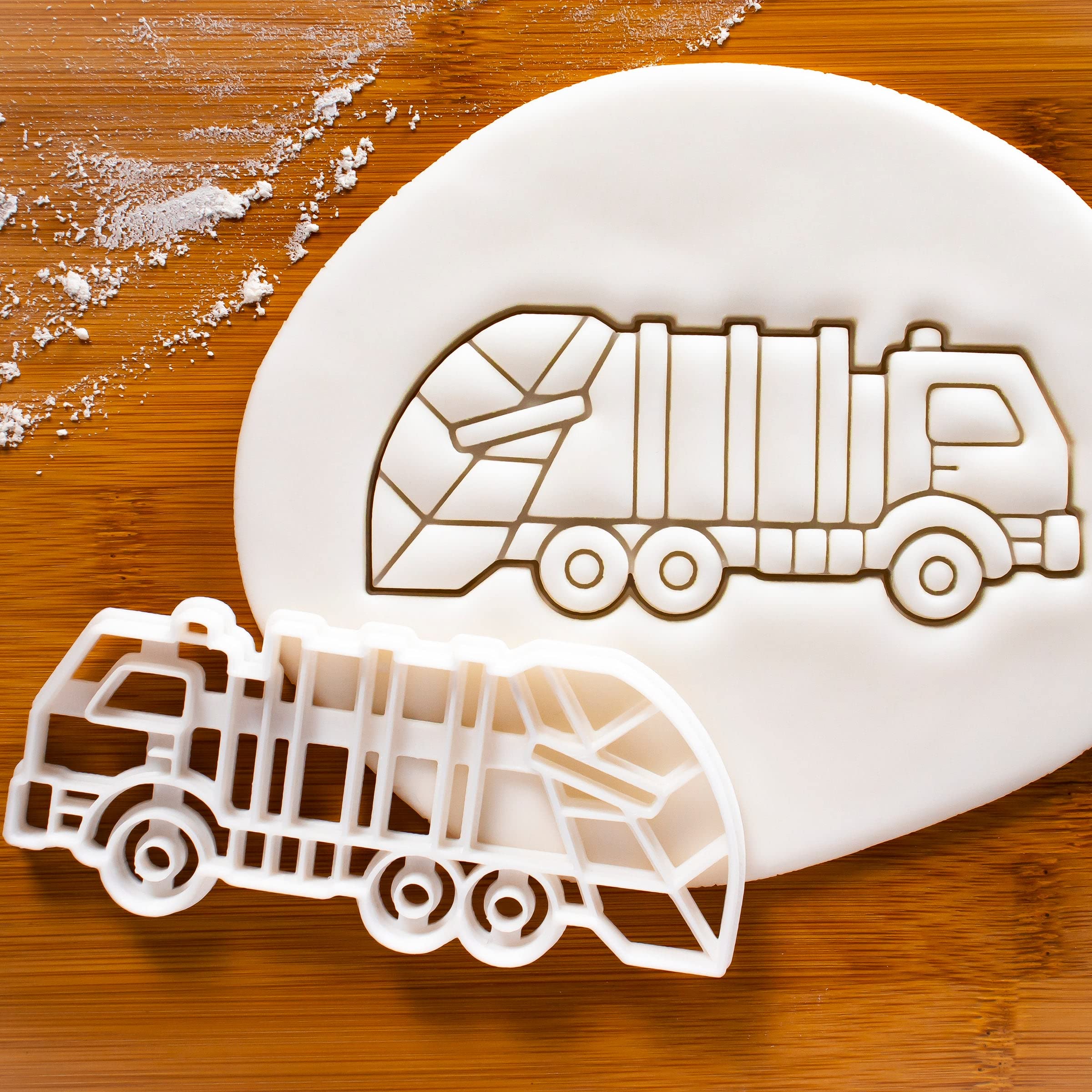 Set Of 3 Rubbish Themed Cookie Cutters (Designs: Bin, Truck, And Wheelie), 3 Pieces - Bakerlogy