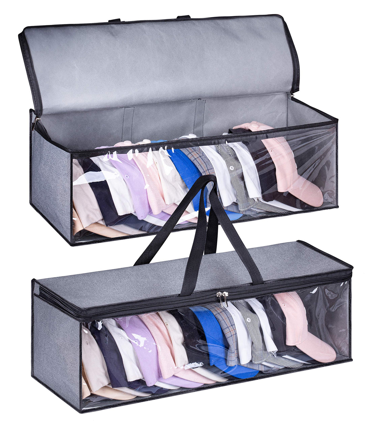 Disposable Cap Storage KIMBORA 2 PCS Wide Hat Storage for Baseball Caps Organizer with 2 Stur ...