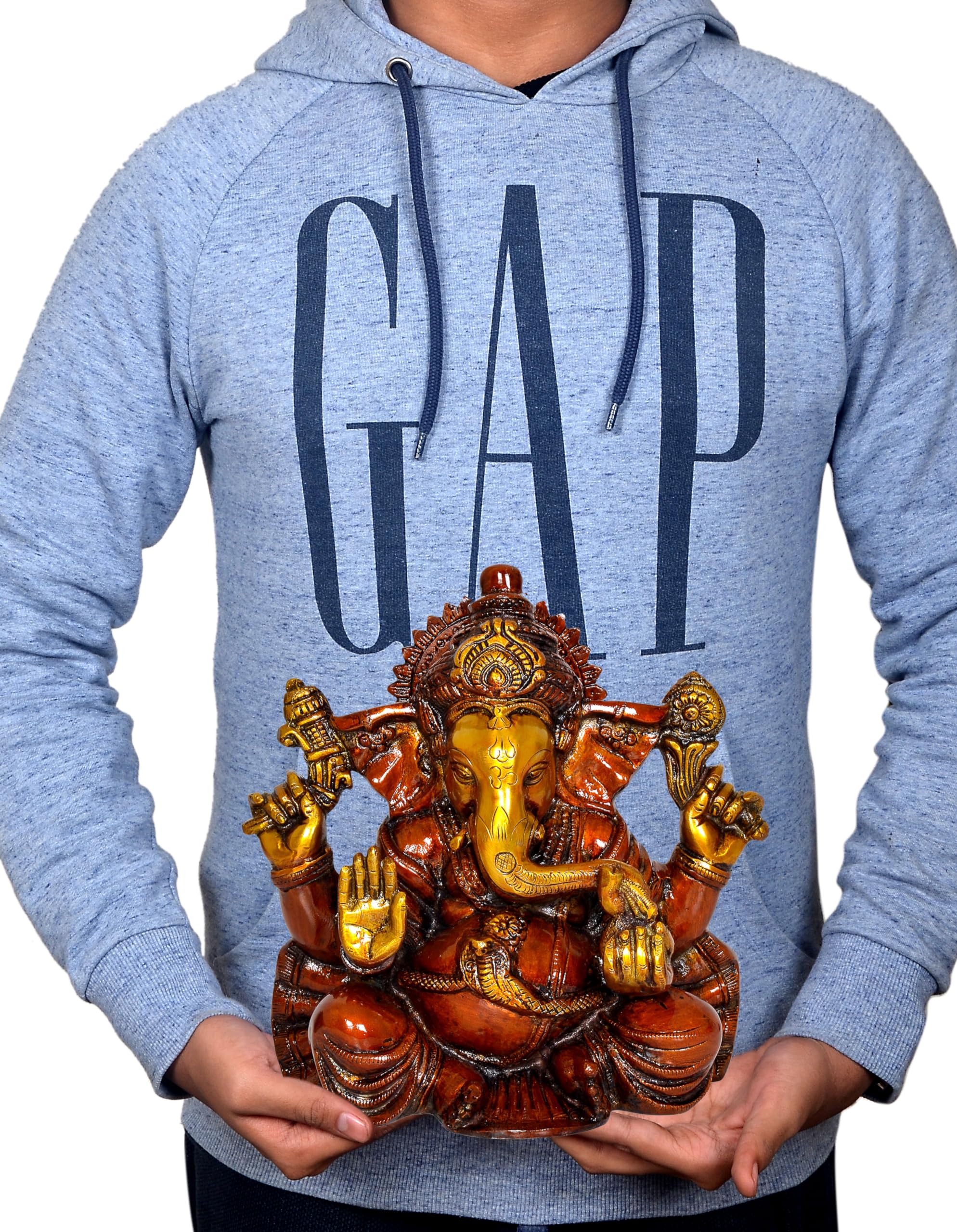 Aona Ganesha Ganesh Statue Idol Murti For Home Shop Office, Height : 9 Inch