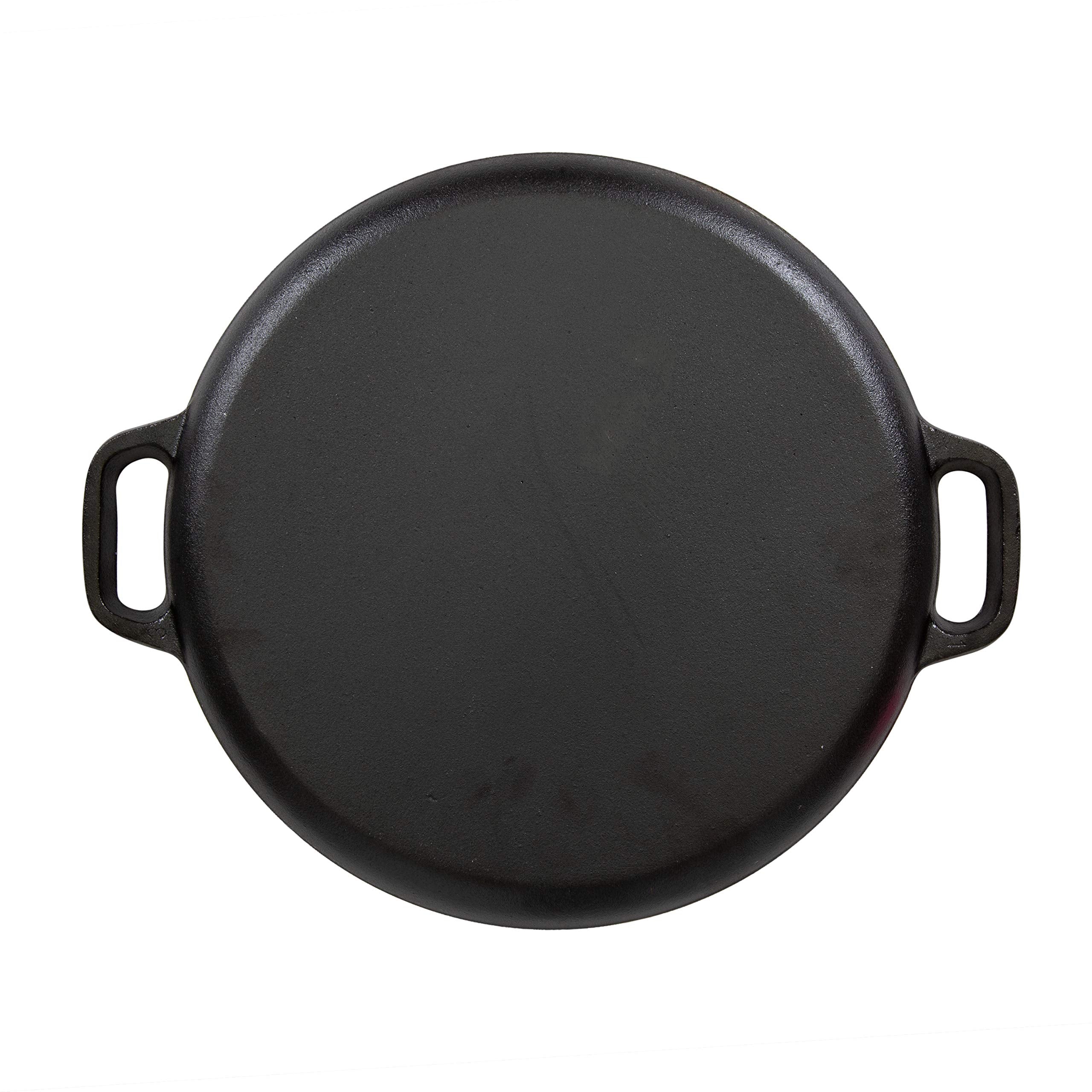 Stansport Pre-Seasoned Cast Iron Pizza Pan, 16.5" x 13.75", Gray, Model 16006