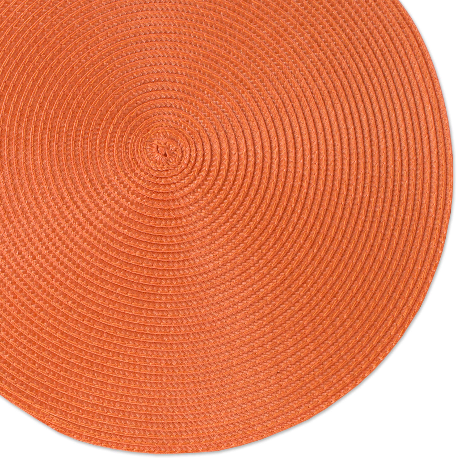 DII Orange Round Polypropylene Woven Placemat (Set of 6)