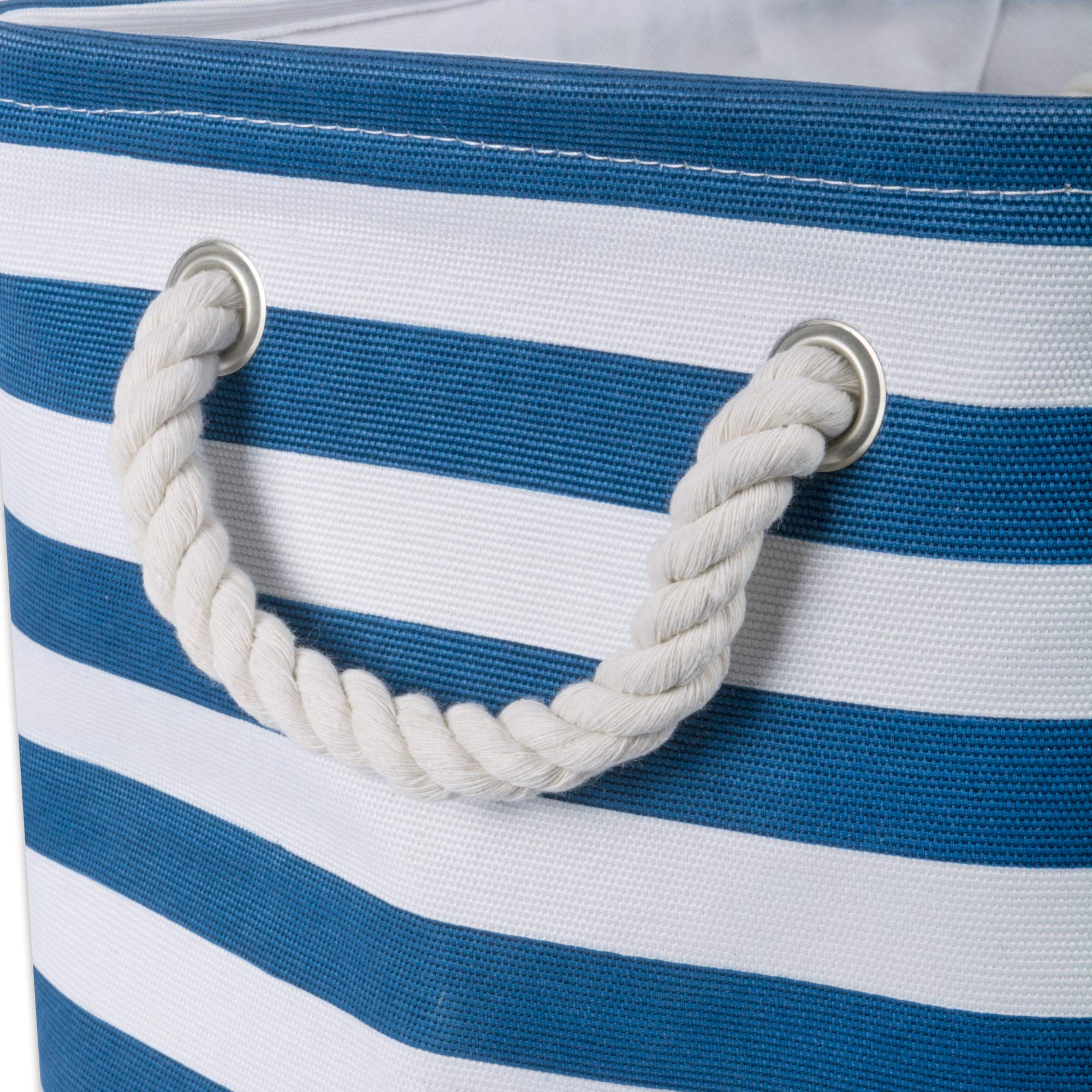 Bone Dry Pet Storage Collection Striped Paw Patch Bin  Large Rectangle  Navy