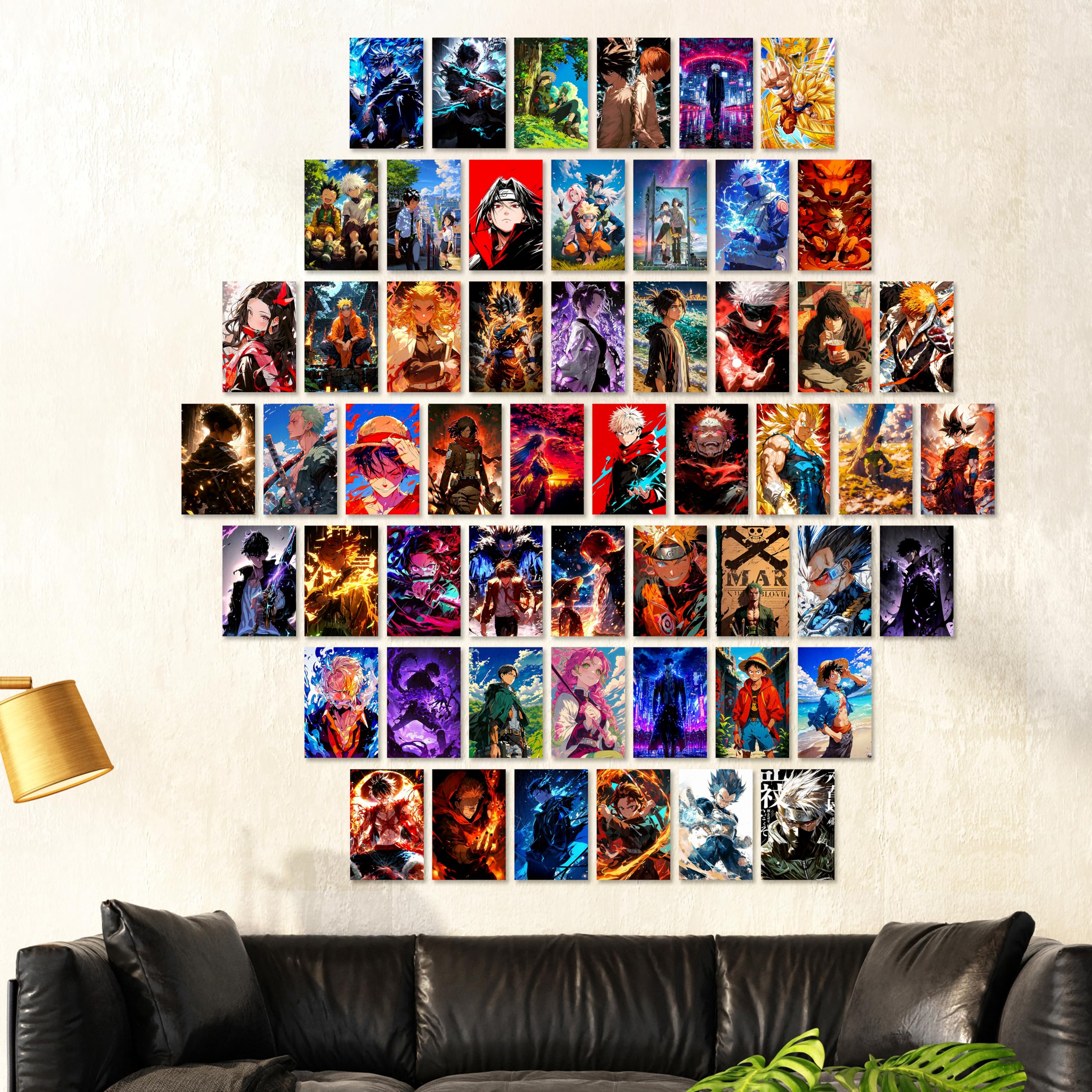 Wallgasm Anime poster Set of 54, 4 x 6 Inches Posters: Dragon Ball Z, Naruto, Death Note, One Piece, Attack on titans - | Aesthe