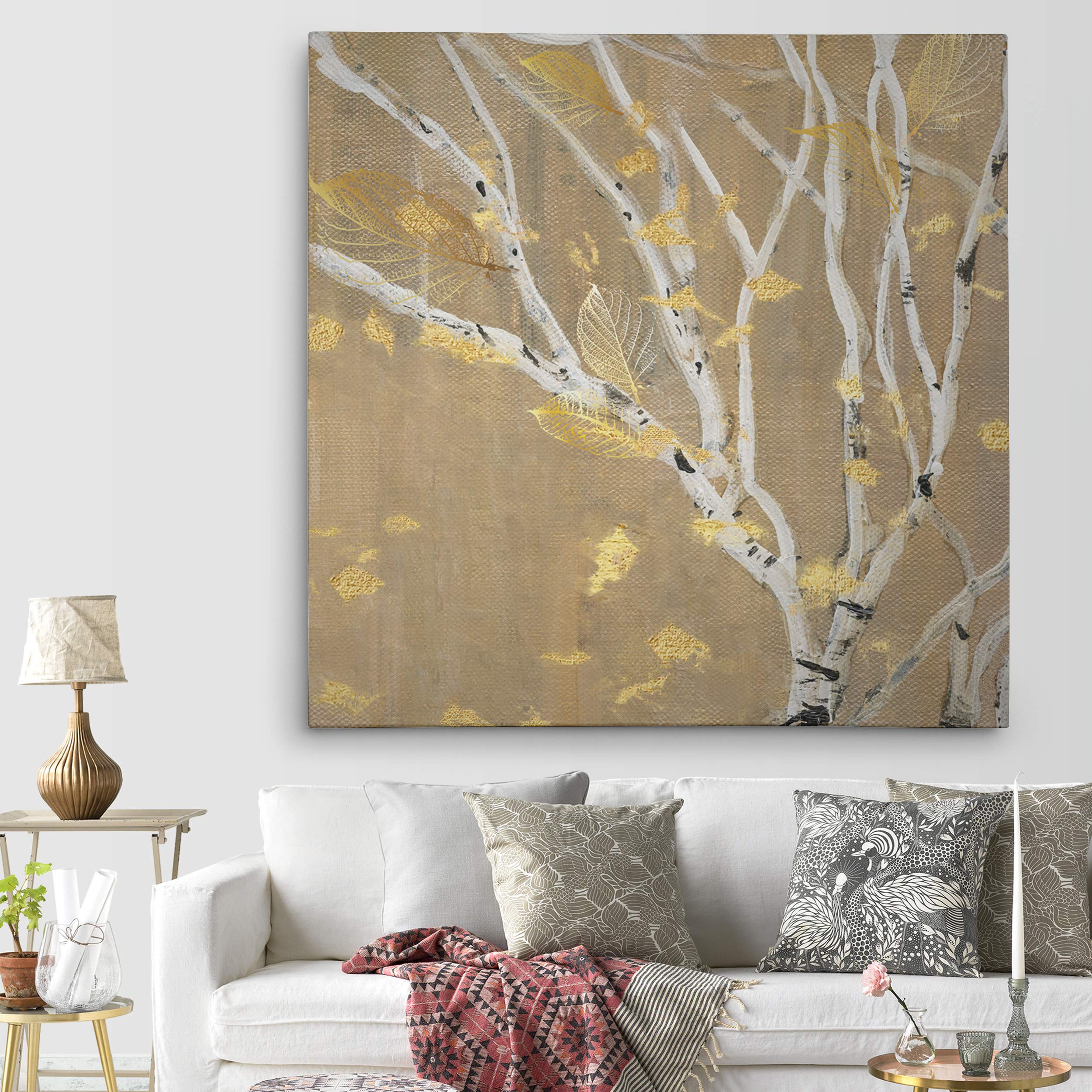 Wexford Home Birch Wood Iii Gallery Wrapped Canvas Wall Art, 32X32