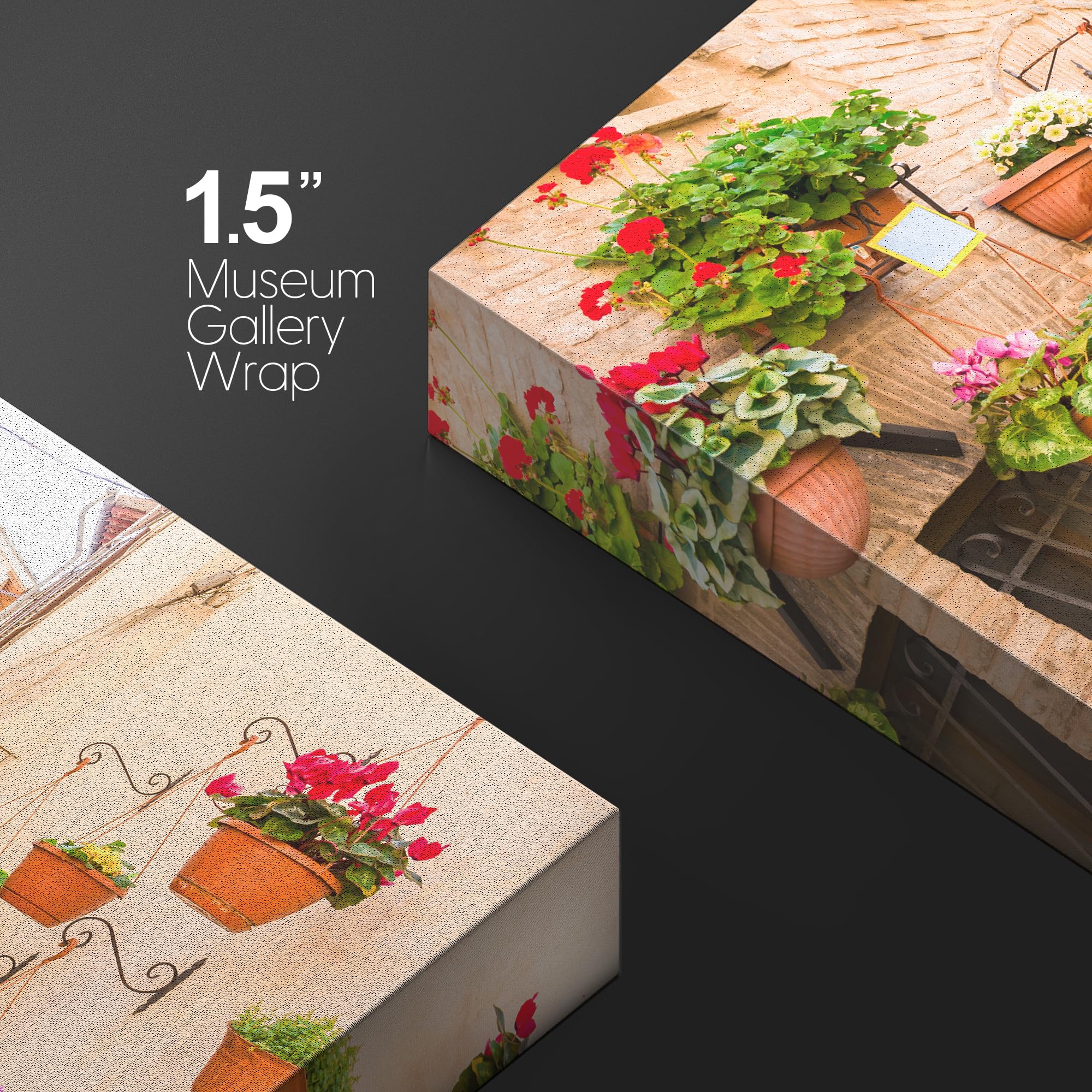 Wall26 Canvas Print Wall Art Floral Botanical Garden Italian Alley Nature Wilderness Photography Realism Rustic Scenic Landscape