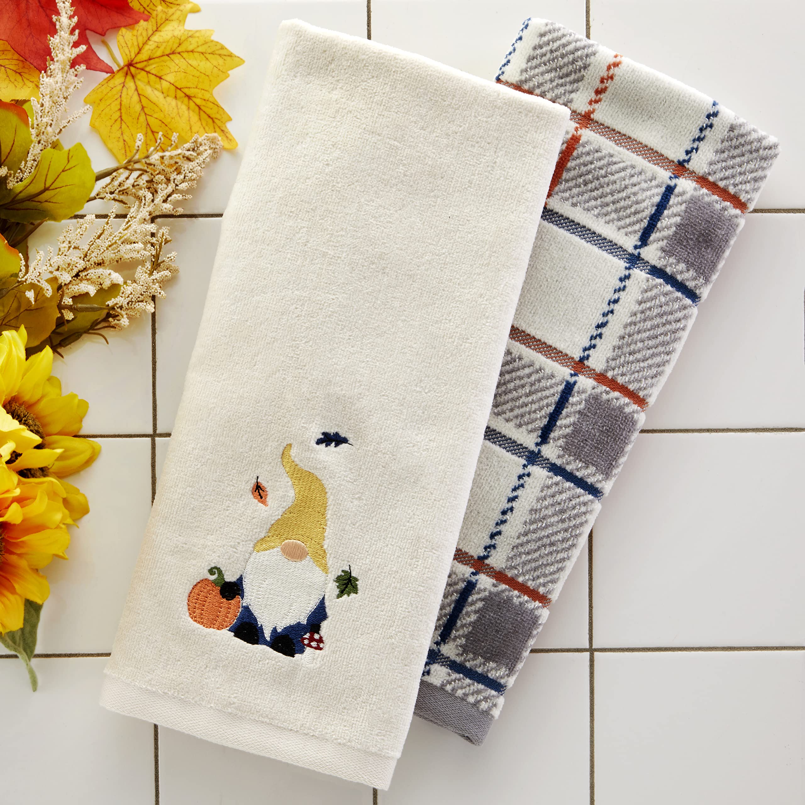 Skl Home Harvest Gnome 2 Pc Hand Towel Set, 16X25