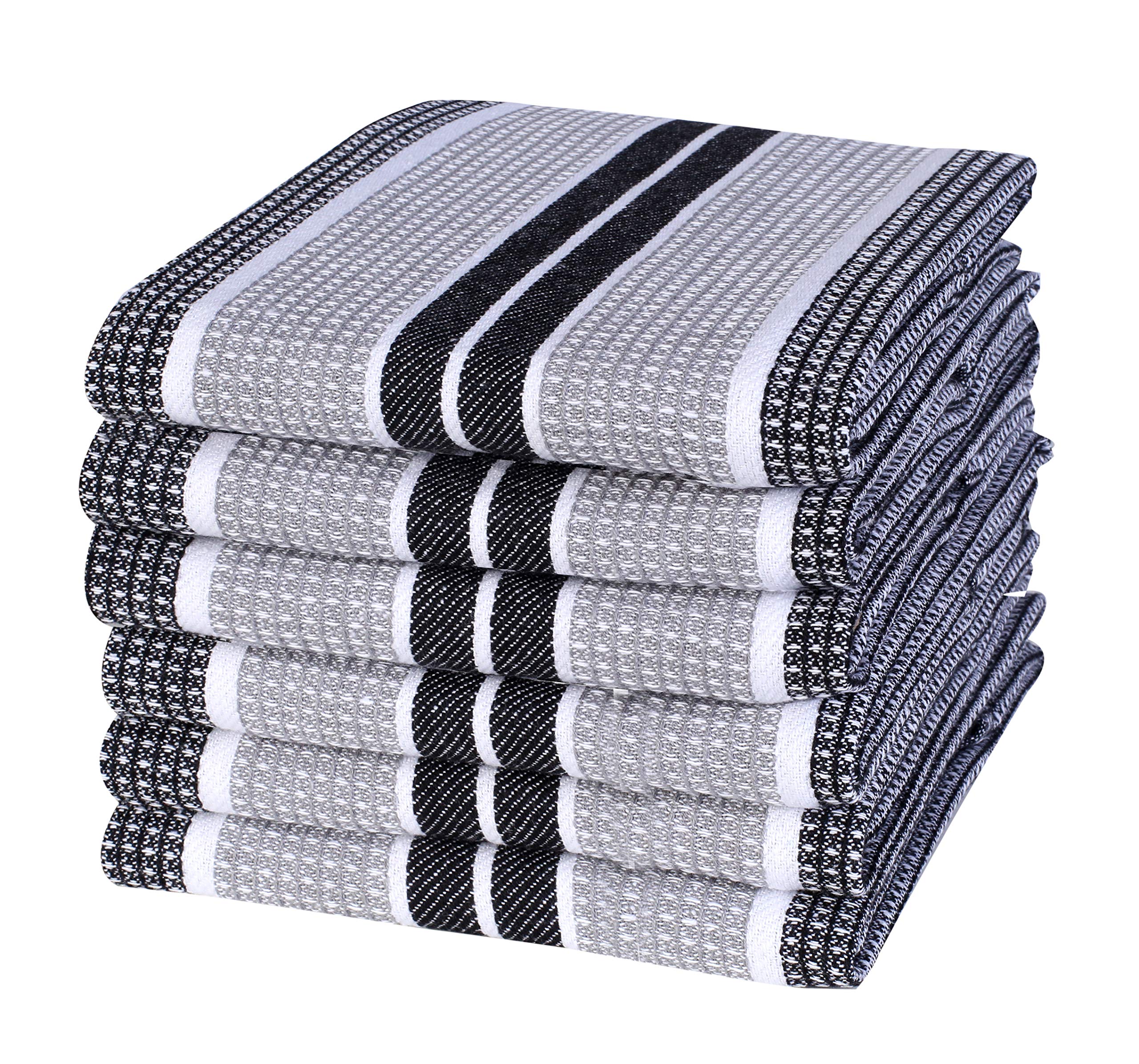 Honeycomb Stripe Kitchen Towel 18X28Inch Blackmercury,100% Cotton, Quick Dry, Tea Towels, Bar Towels, Highly Absorbent,Cleaning