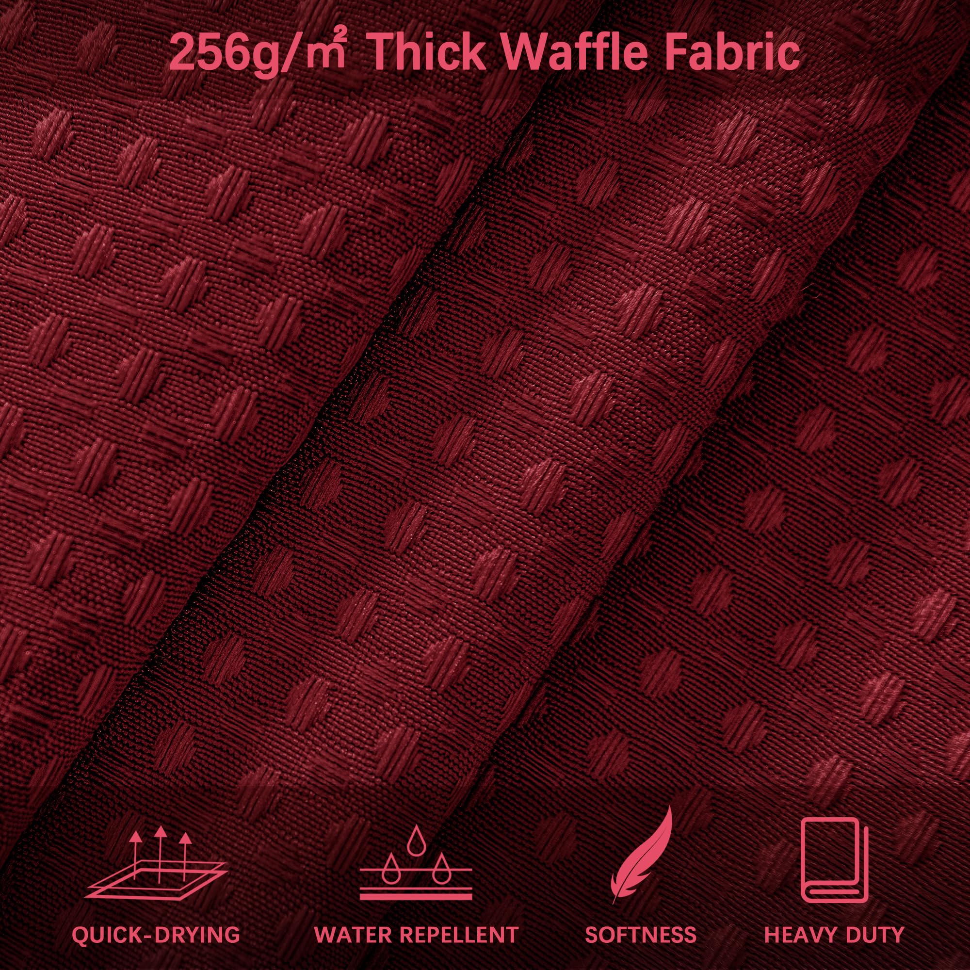 Pangsinne Extra Long Shower Curtain, 96 Inch Long Waffle Weave Heavy Duty Thick Cloth Bathroom Shower Curtain, Neutral Weighted