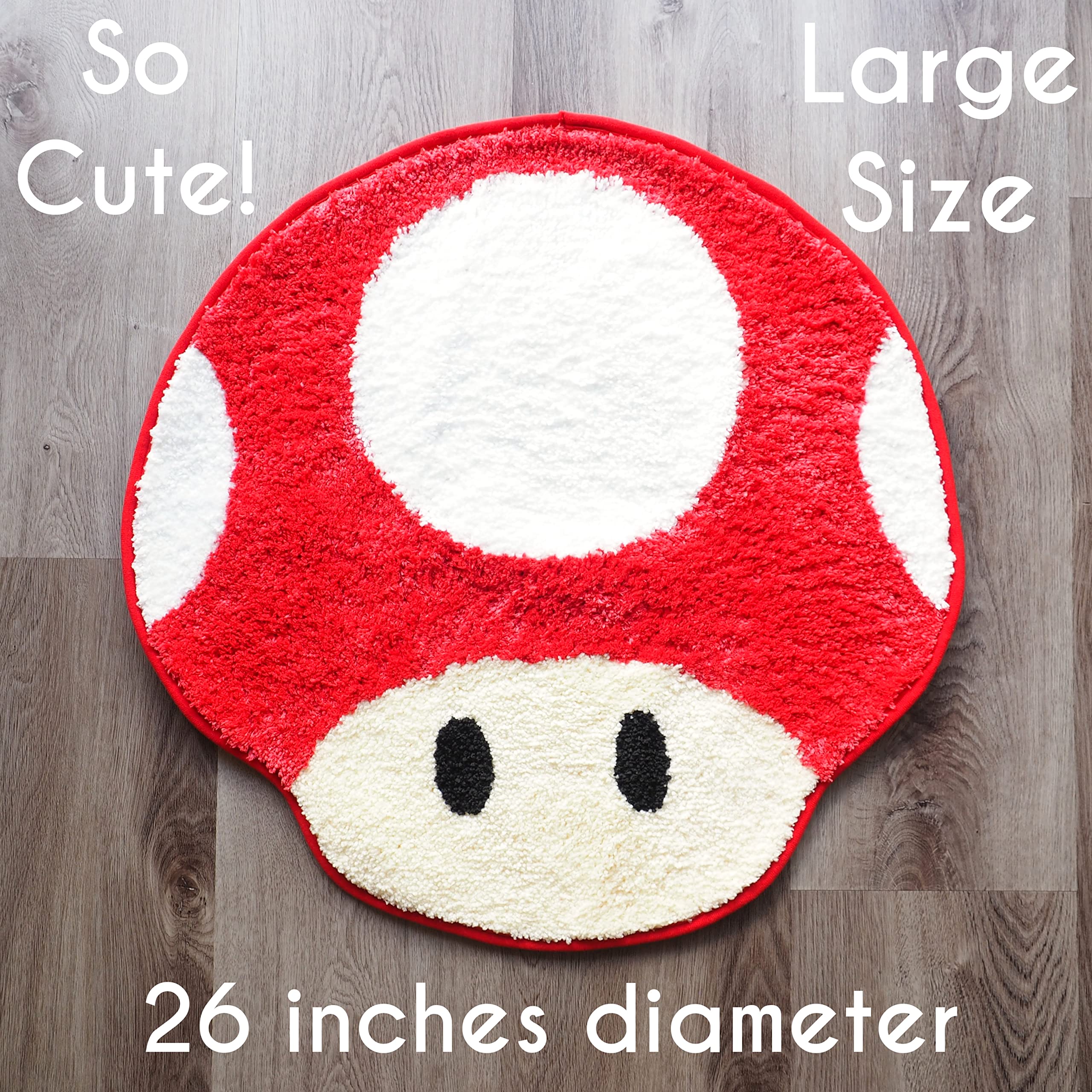 Evovee Ladybug Rug Cute Bathroom Decor Funny Mushroom Bath Mat Shower Red Rugs Funky Bedroom Aesthetic Fun Round Preppy Cool Apa