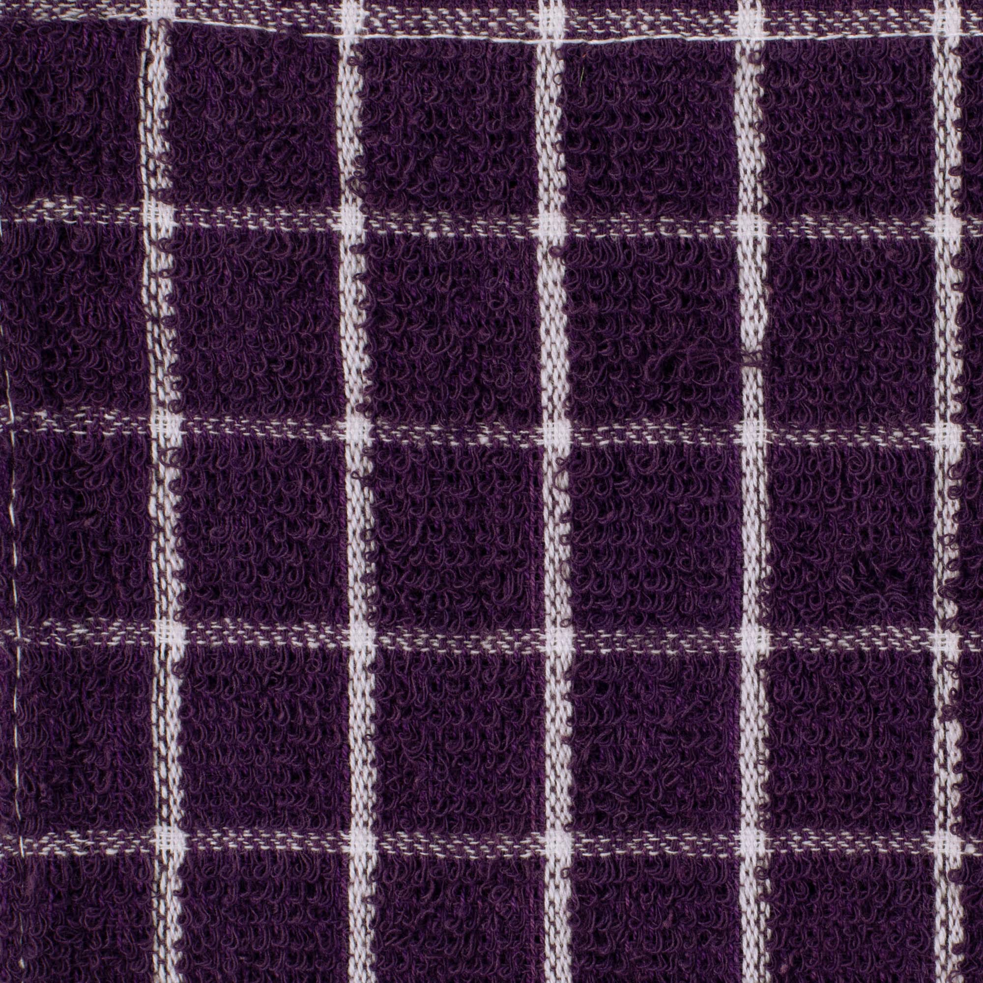 Dii Basic Terry Collection Windowpane Dishcloth Set, 12X12, Eggplant, 6 Piece