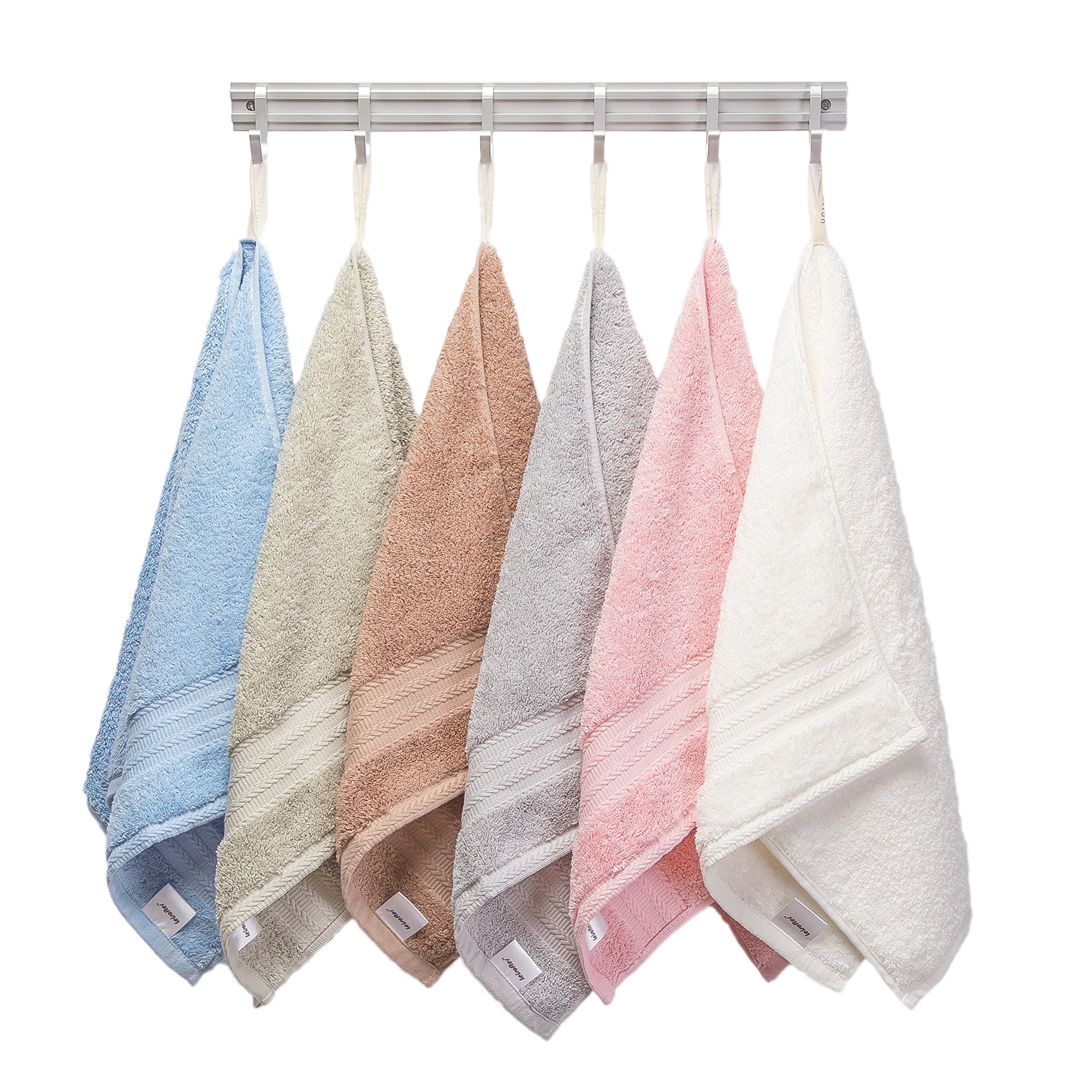 Leisofter Soft & Absorbent Cotton Hand Towels For Bathroom(Grey, 2-Pack, 14'' X 29'') - Multipurpose Towels For Bath, Gym And Sp