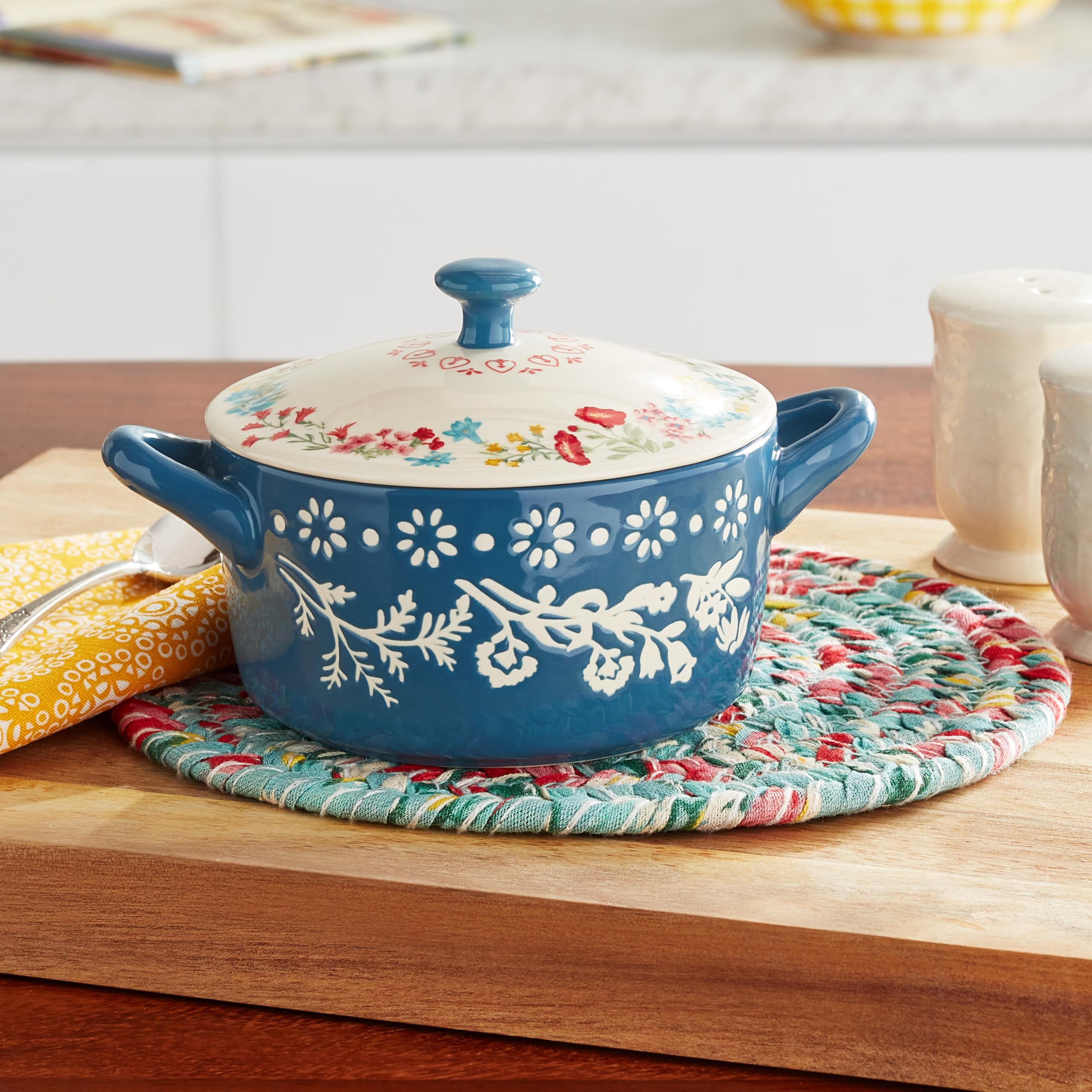 Pioneer Woman Mini Casserole With Lid (14.4 Of, Teal)