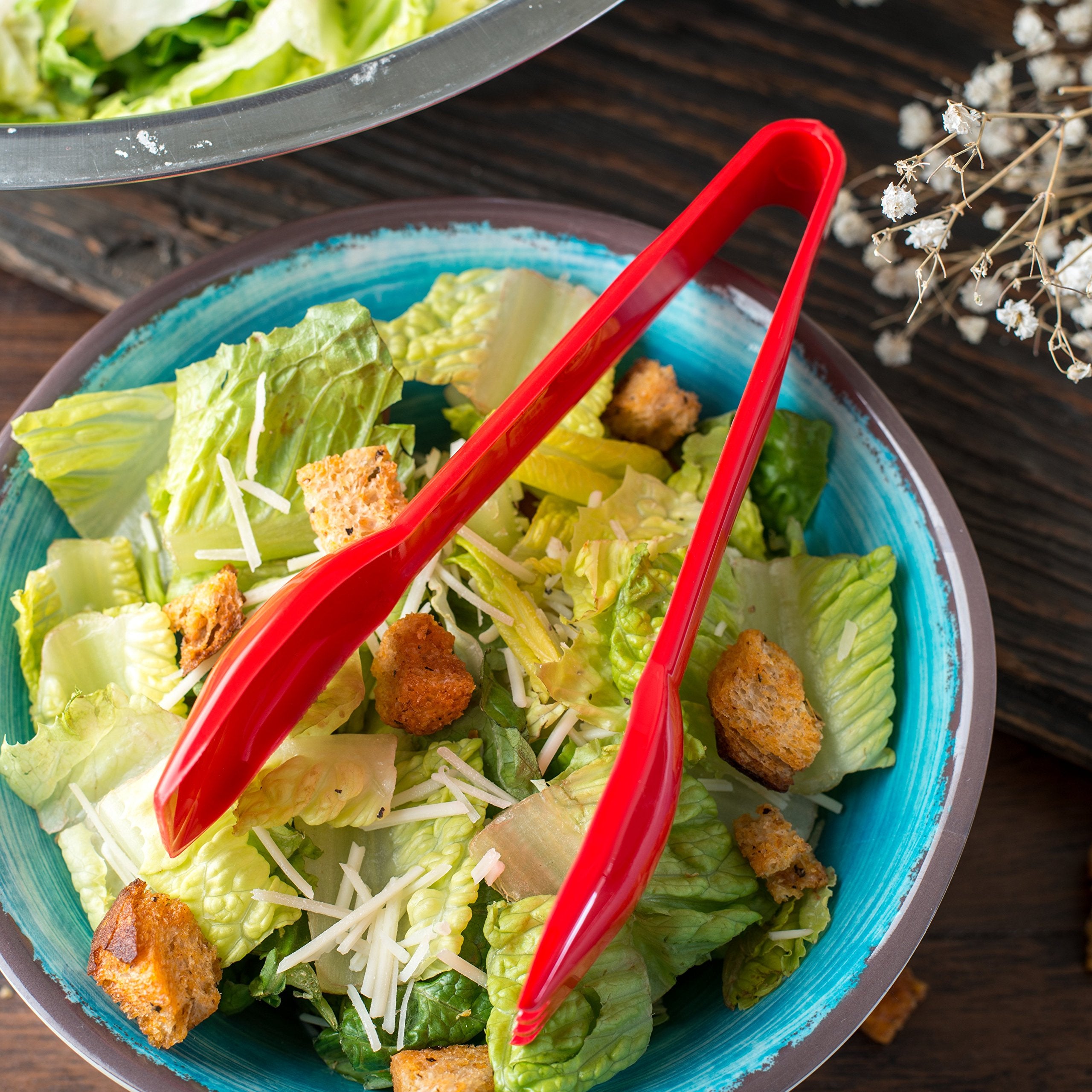 Carlisle Foodservice Products Carly Salad Tong, 6'' Salad Tong, 12 Pack