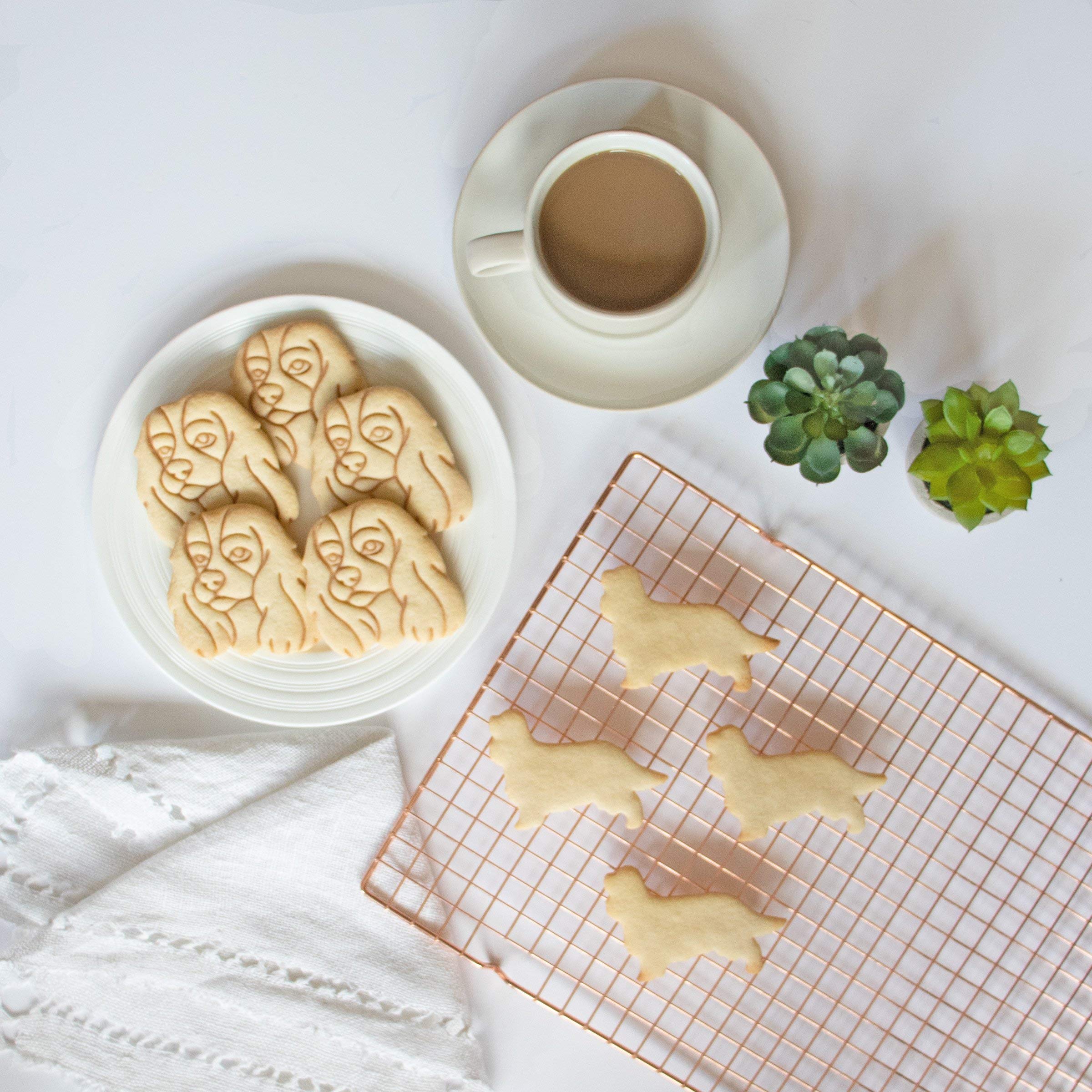 Set Of 2 King Charles Spaniel Cookie Cutters (Designs: Silhouette And Face), 2 Pieces - Bakerlogy