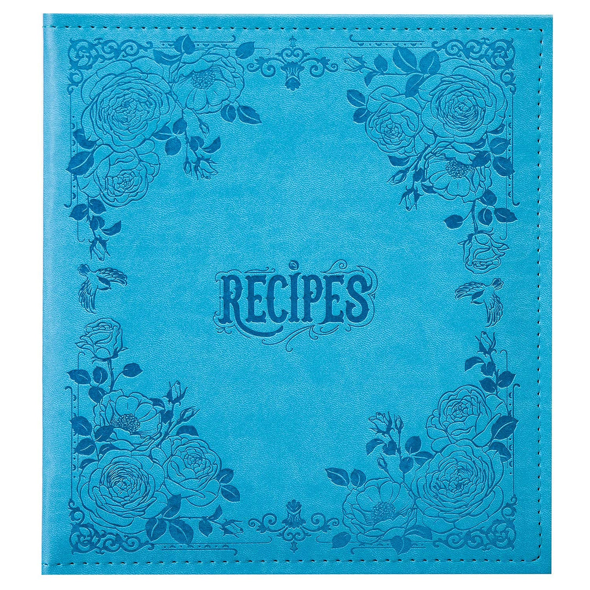 Cofice Recipe Binder - 8.5X9.5 Recipe Ring Binder With Pu Faux Leather Cover, 4X6 Cards And Tabbed Dividers, Blue