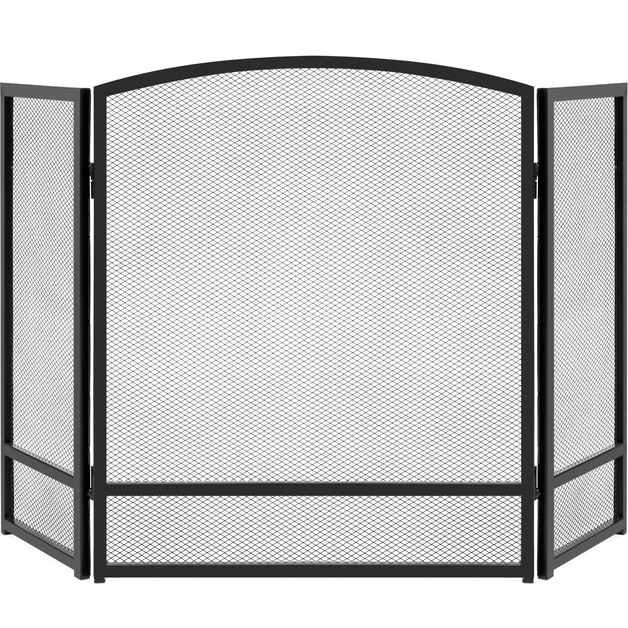 Best Choice Products 47.5X27.25In 3-Panel Simple Steel Mesh Fireplace Screen, Fire Spark Guard Grate For Living Room Home Decor