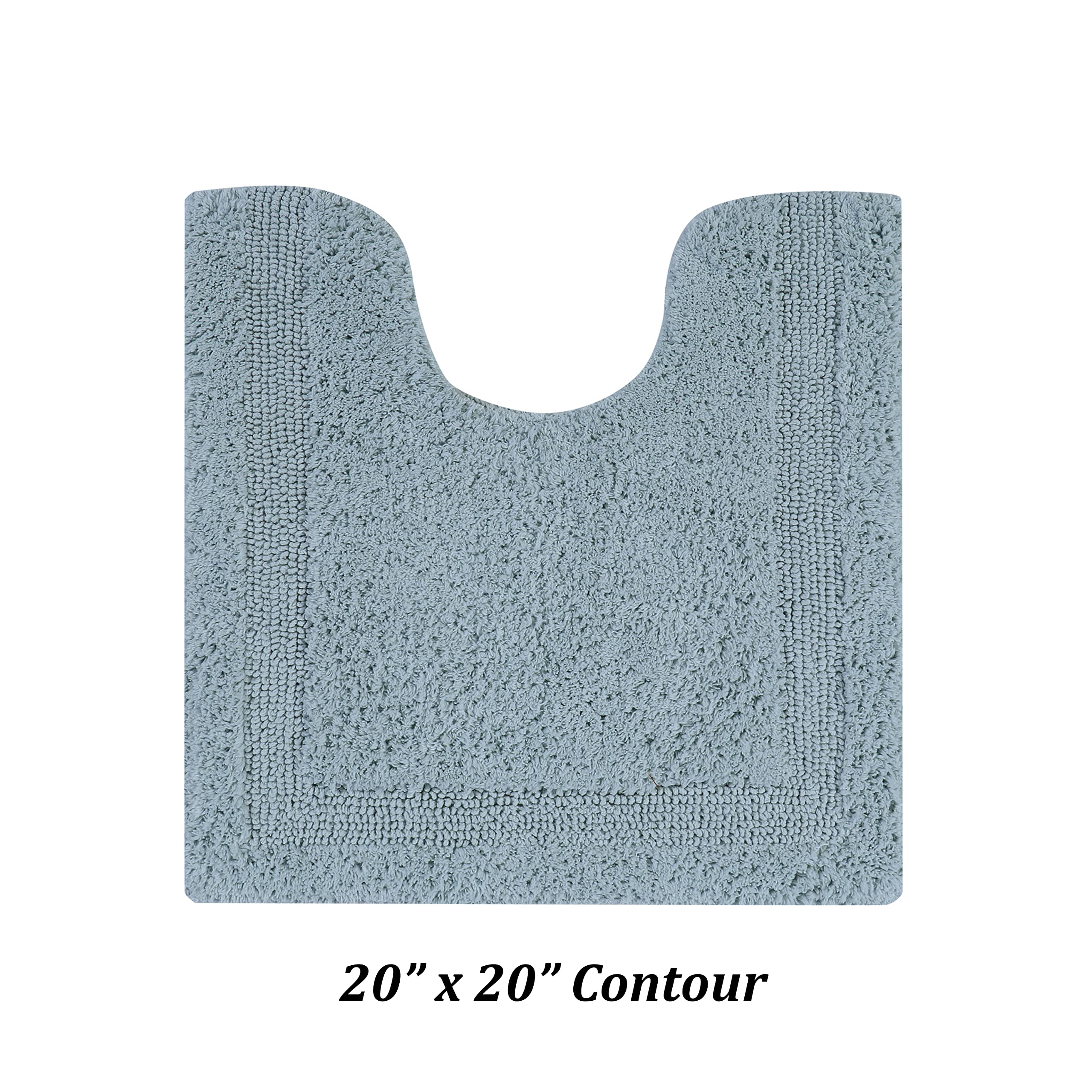 Better Trends 100% Cotton Lux Collection Bath Mats, Blue Contour Bath Mat - Tufted, Reversible & Absorbent & Machine Washable Ba