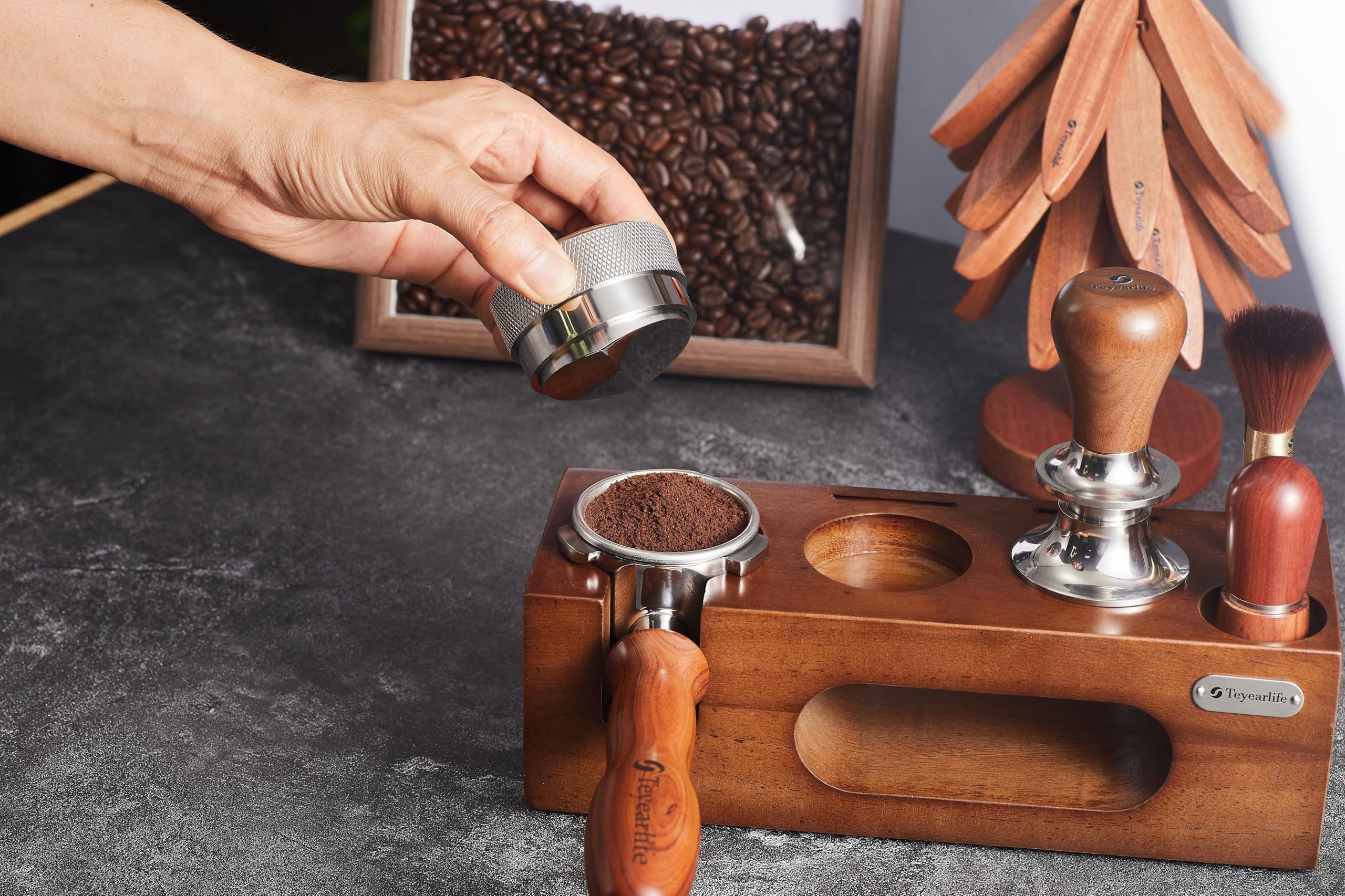 Teyearlife Espresso Tamping Station Called Coffee Tamper Station Fit 51 To 54Mm Espresso Accessories The Tamper Holder Or Organi