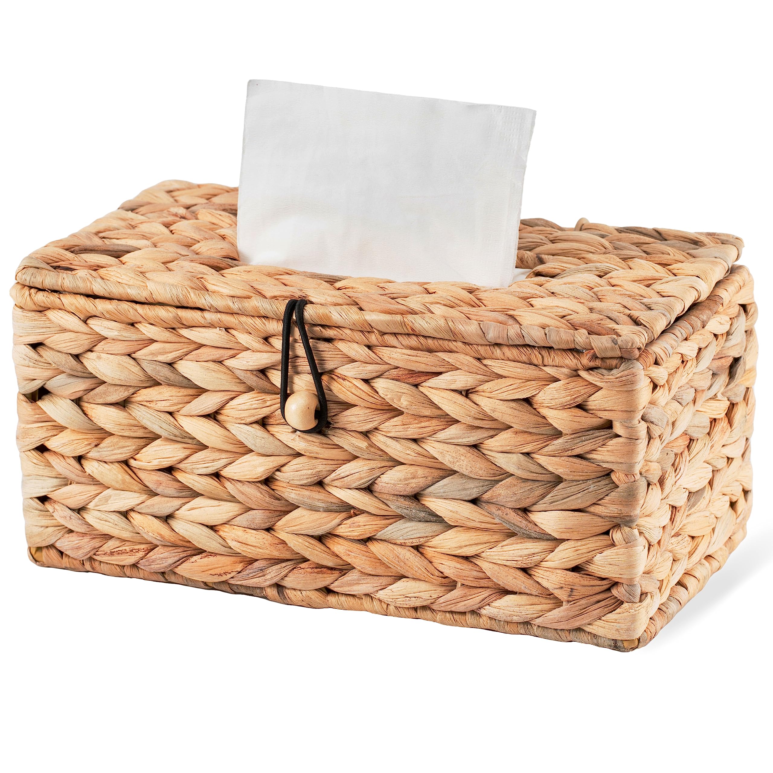Kolwoven Tissue Box Holder, Tissue Box Cover Rectangular, Rattan Wicker Rectangle Tissues Box Cover, Boho Decorative Woven Facia