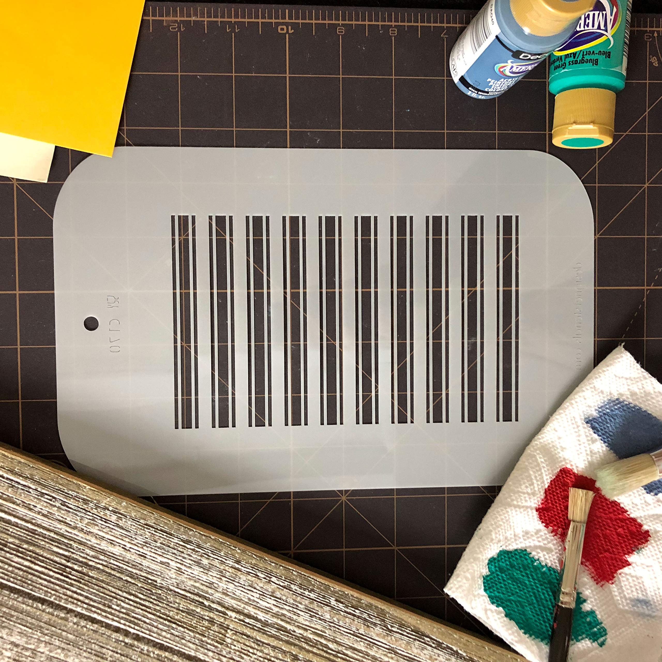 Designer Stencils Small Stripe Cake Stencil, Beige/Semi-Transparent