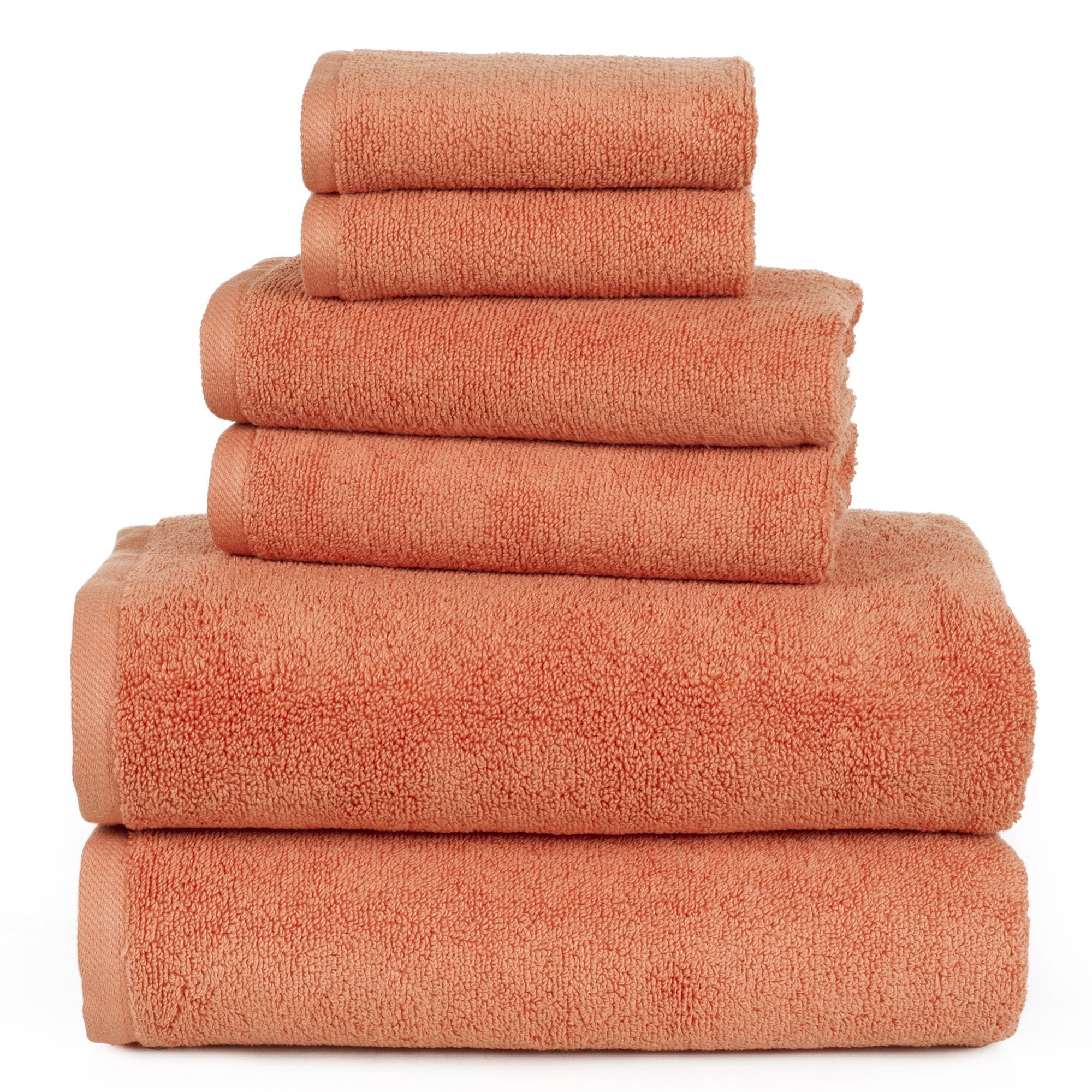 Bedford Home 100% Cotton Zero Twist 6 Piece Set - Brick