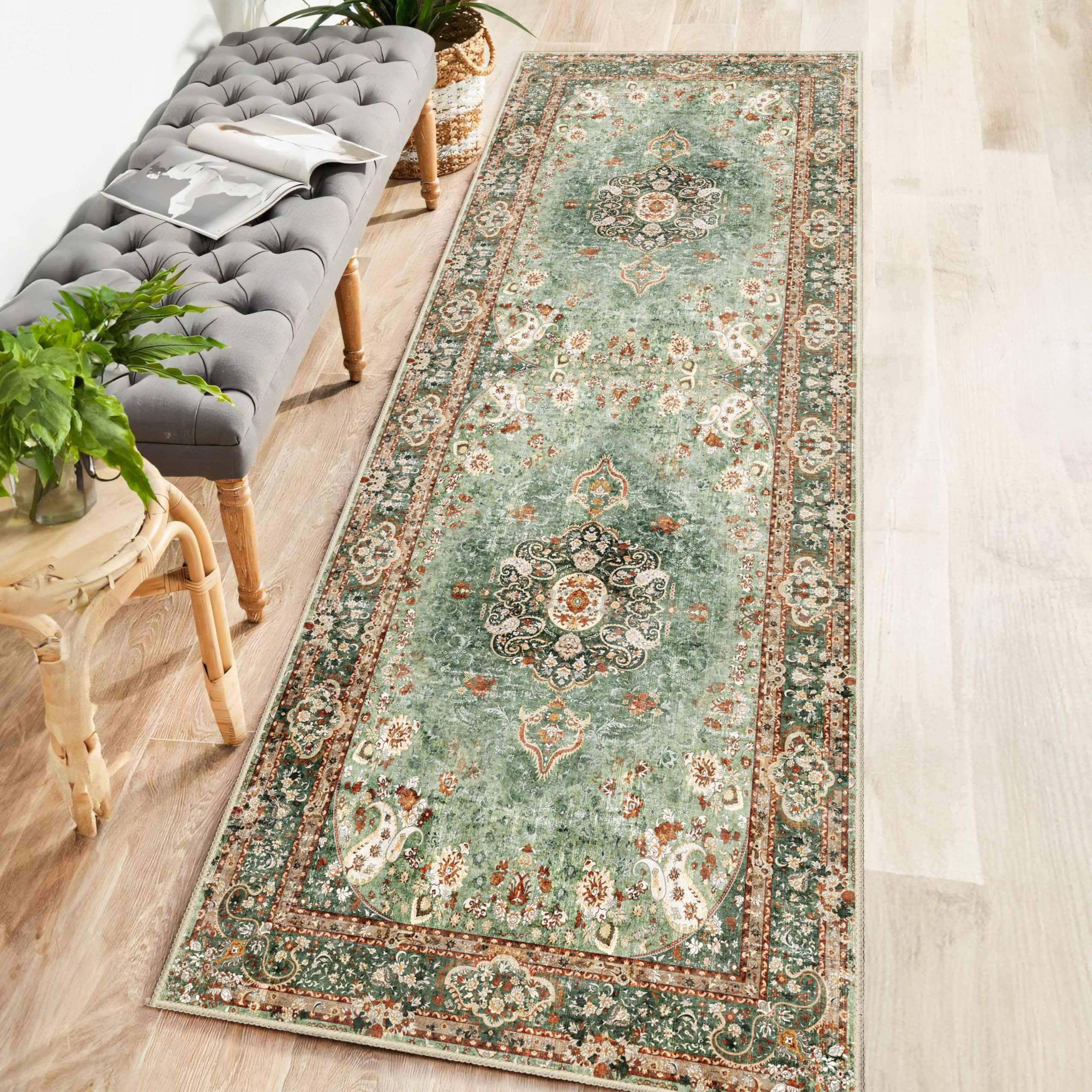 Castage Washable Runner Rug 2x6,Boho Rug Runners Non Slip,Long Rugs for Hallways Kitchen Bedroom Entryway Living Room Bathroom,V