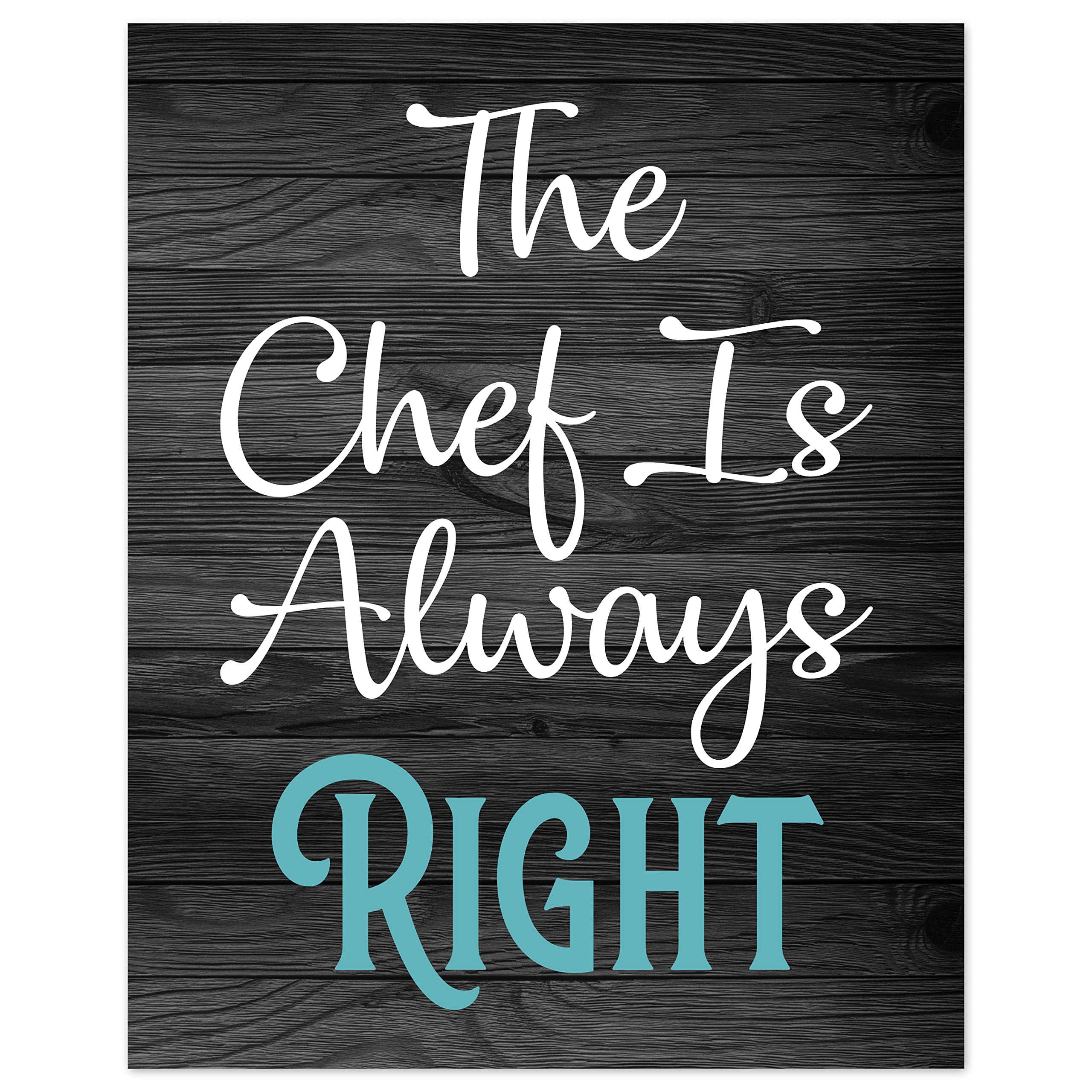 Turquoise Teal Blue and Black Woodgrain Retro Vintage Inspirational Rules Wall Art for Dining Room Kitchen Cafe and Restaurant Decor Prints Posters Signs Sets Home Decorations Funny Sayings Quotes No