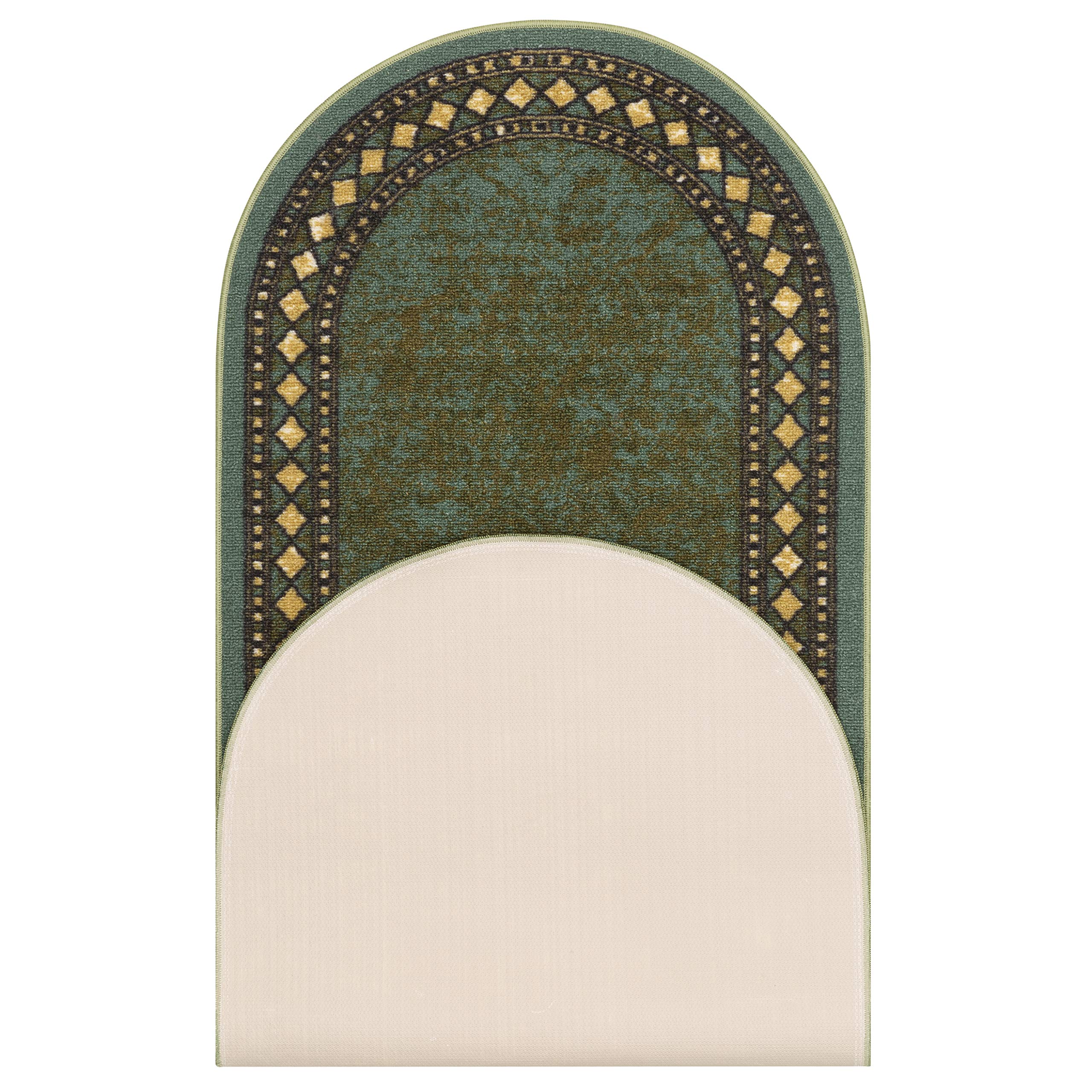 Antep Rugs Alfombras Modern Bordered 2x5 Non-Skid (Non-Slip) Low Profile Pile Rubber Backing Kitchen Area Rugs (Green, 2 x 5 O