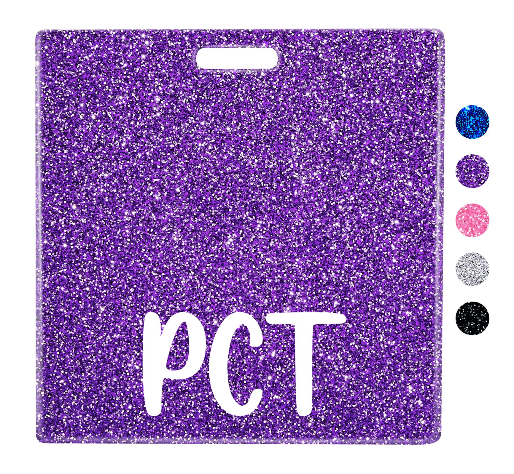 Plifal Pct Badge Buddy Card Holder Nurse Nursing Accessories Patient Care Technician Glitter Purple Horizontal Id Name Identific