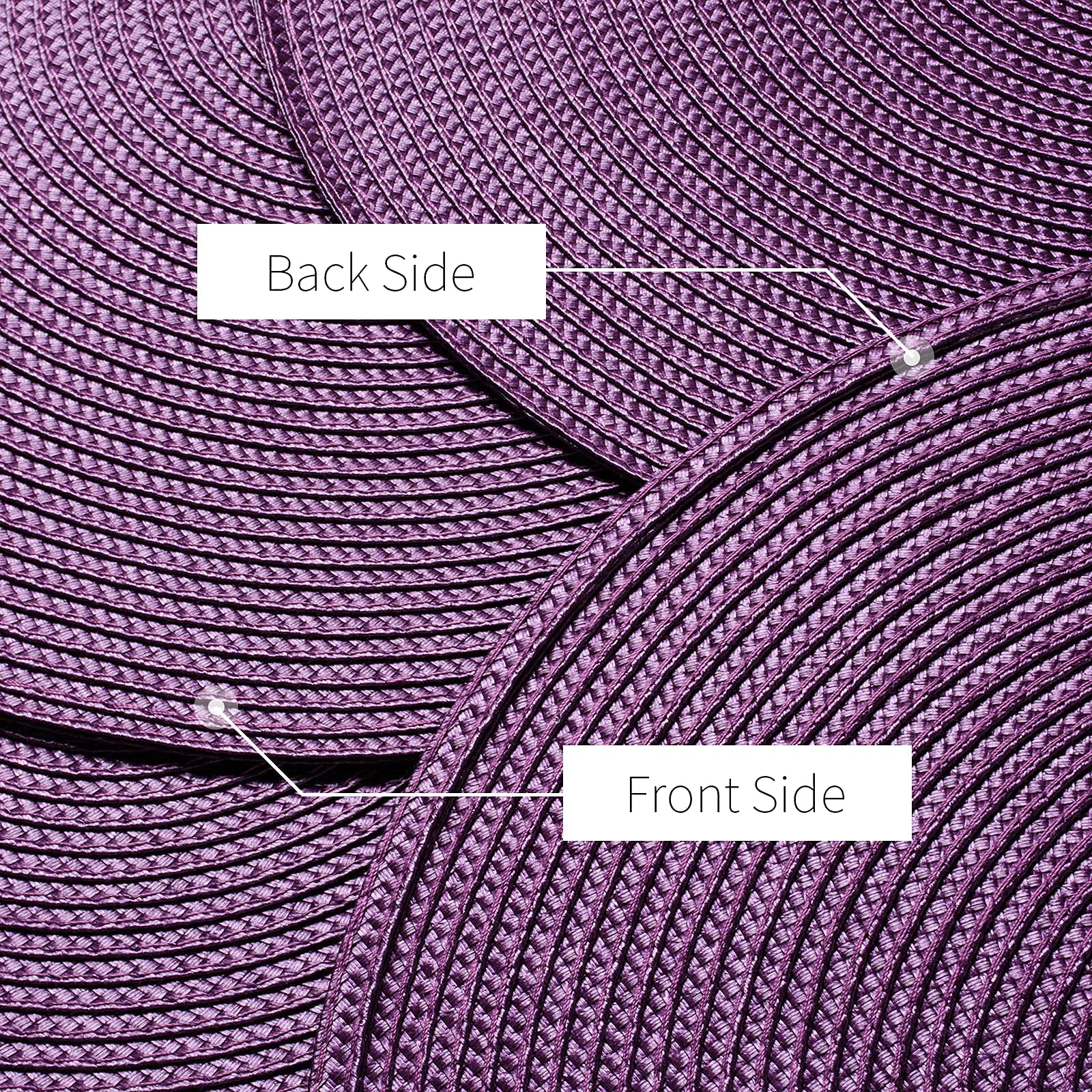 Ahhfsmei Round Braided Placemats 15 Inch Round Table Mats For Dining Tables Natural Woven Heat Resistant Place Mats Set Of 6 (Pu