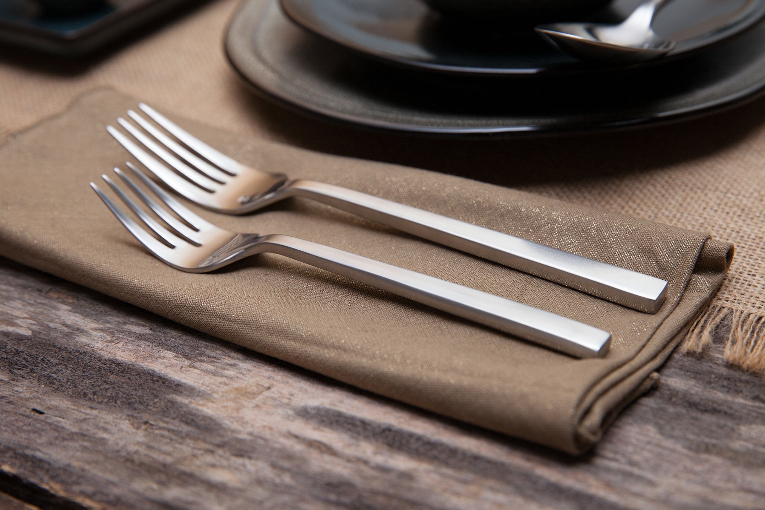 Fortessa Arezzo 18/10 Stainless Steel Flatware, 20 Piece Place Setting, Service For 4, Brushed Stainless Steel - 5Pps-165Br-20Pc
