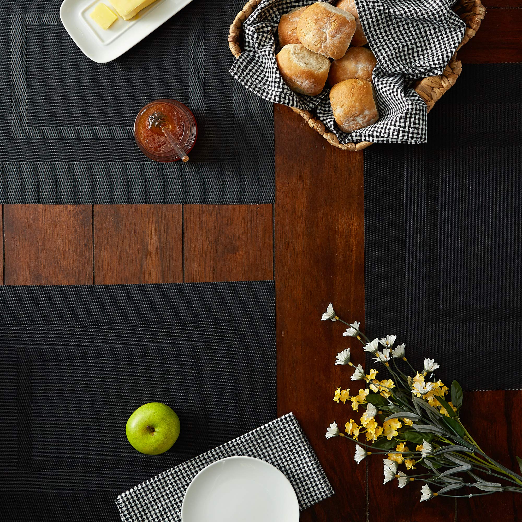 DII Black Pvc Doubleframe Placemat (Set of 6)