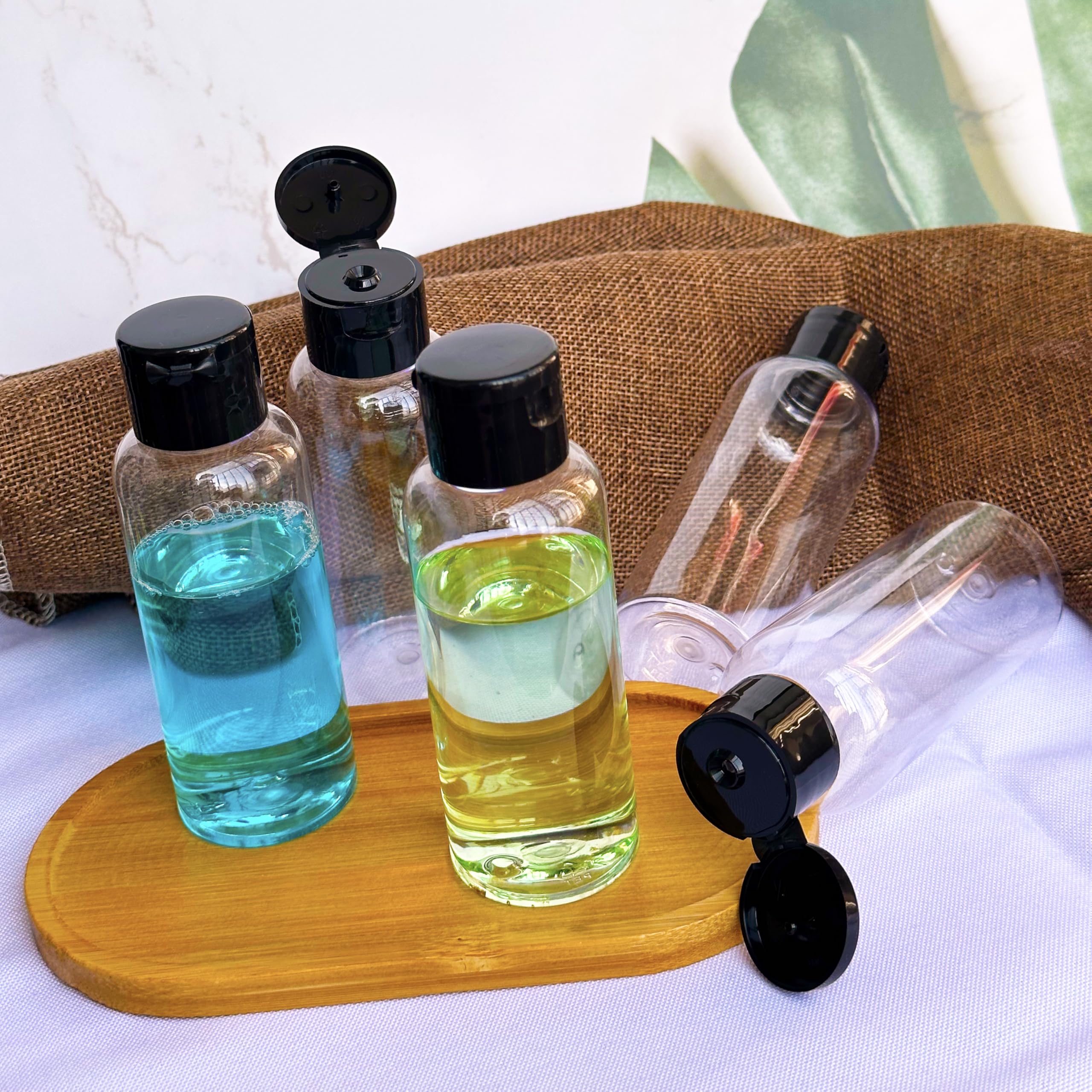 Dnsen 5 Pack 3.4 Oz Travel Size Bottles For Toiletries Tsa Approved Leak Proof Empty Refillable Liquid Containers With Labels