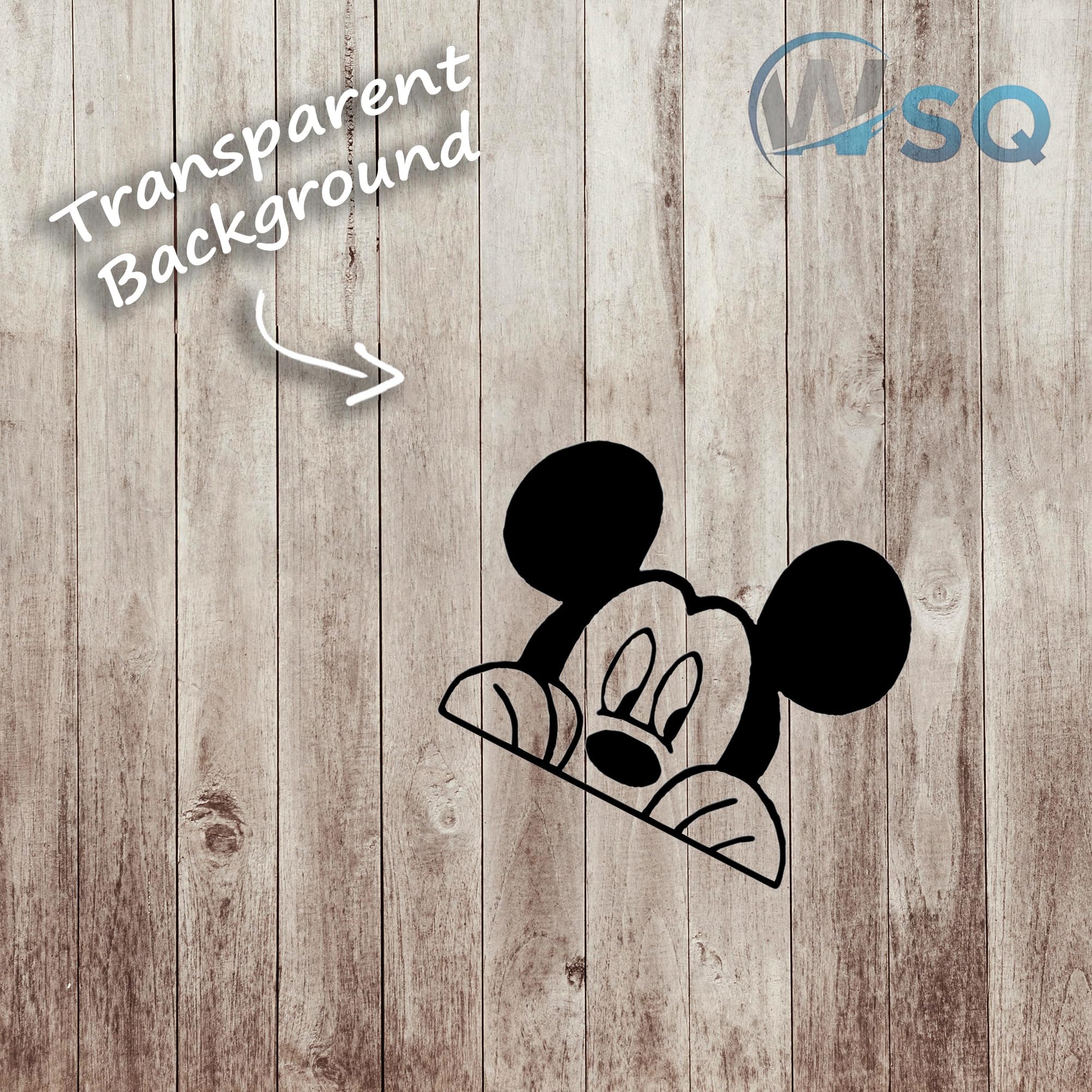 Mickey Mouse Wall Decal Peeking Vinyl Sticker Pack (2 Pack) - 3.5X3.5 Inches - Disney Mickey Mouse Wall Bathroom Room D  Cor Sti