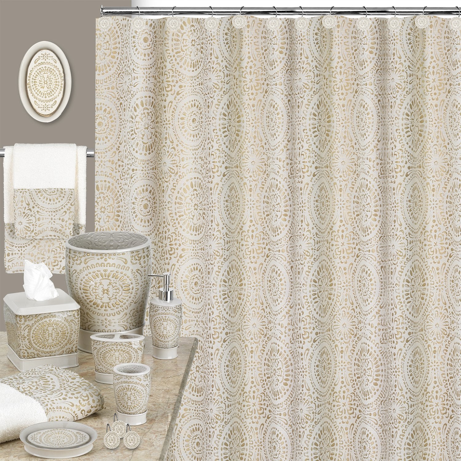 Popular Bath Tumbler, Vescade Collection, Beige