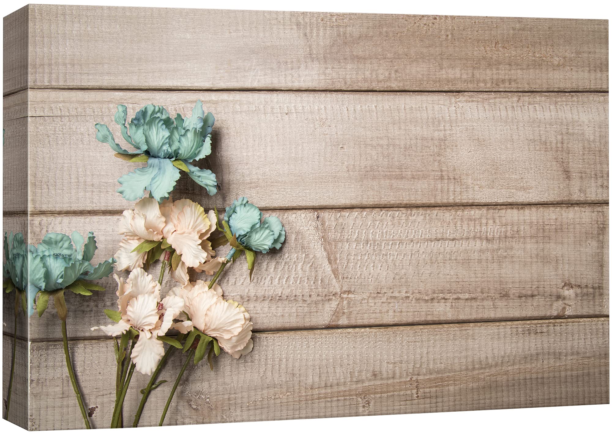 Signford Canvas Print Wall Art Dried Hydrangeas On Wooden Table Floral Plants Photography Realism Contemporary Scenic Colorful M