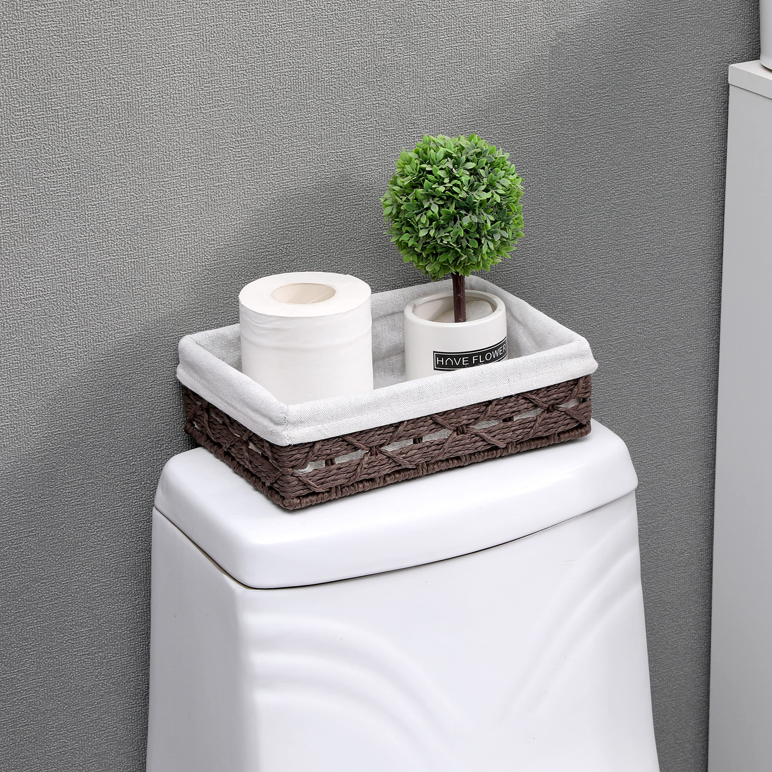 Sopsele Small Baskets For Organizing, Small Wicker Basket With Liner,Keys Basket,Drawer Basket,Small Woven Basket For Entrance,