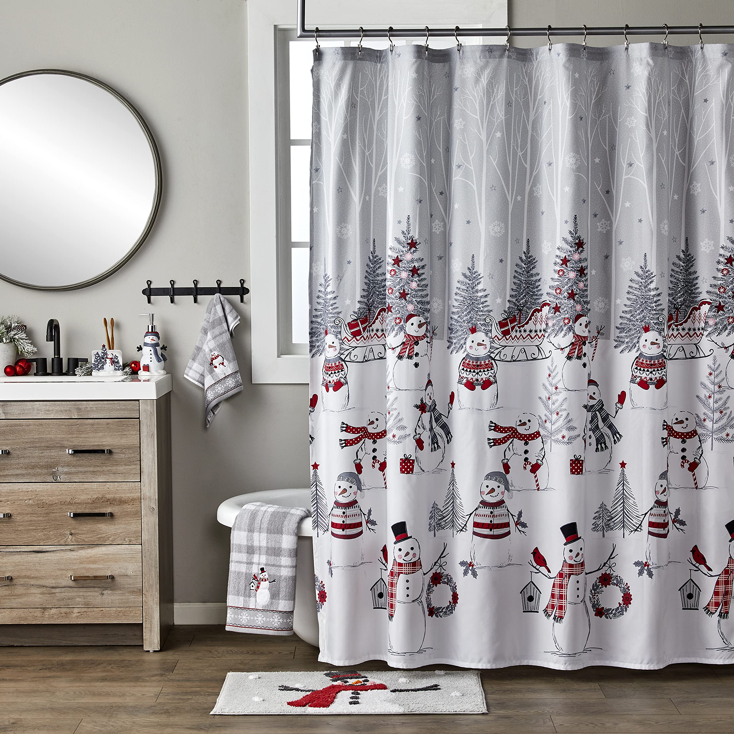 Skl Home Whistler Snowman Soap Dispenser, Dove Gray