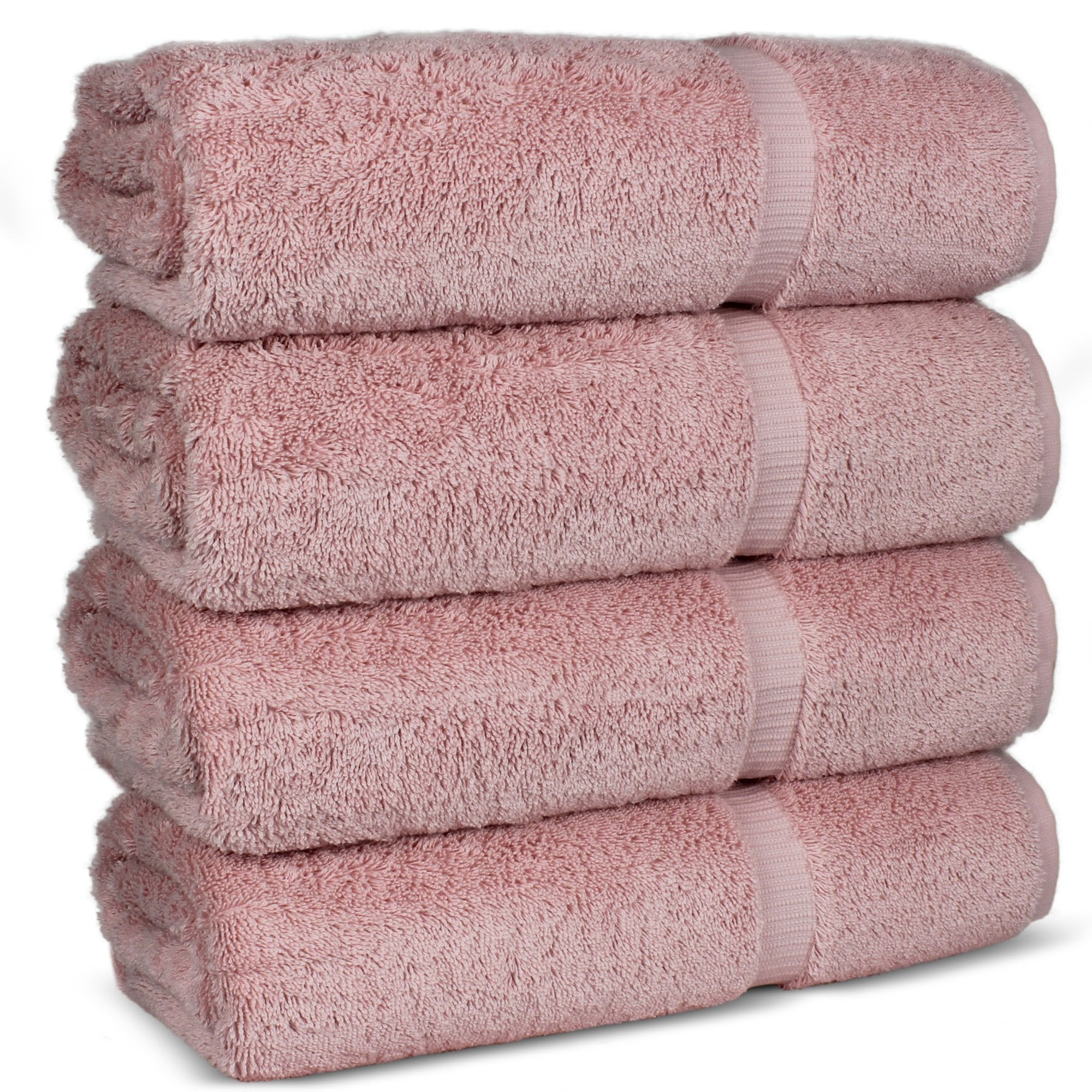 Chakir Turkish Linens | Hotel & Spa Quality 100% Cotton Premium Turkish Towels | Soft & Absorbent (4-Piece Bath Towels  Pink)