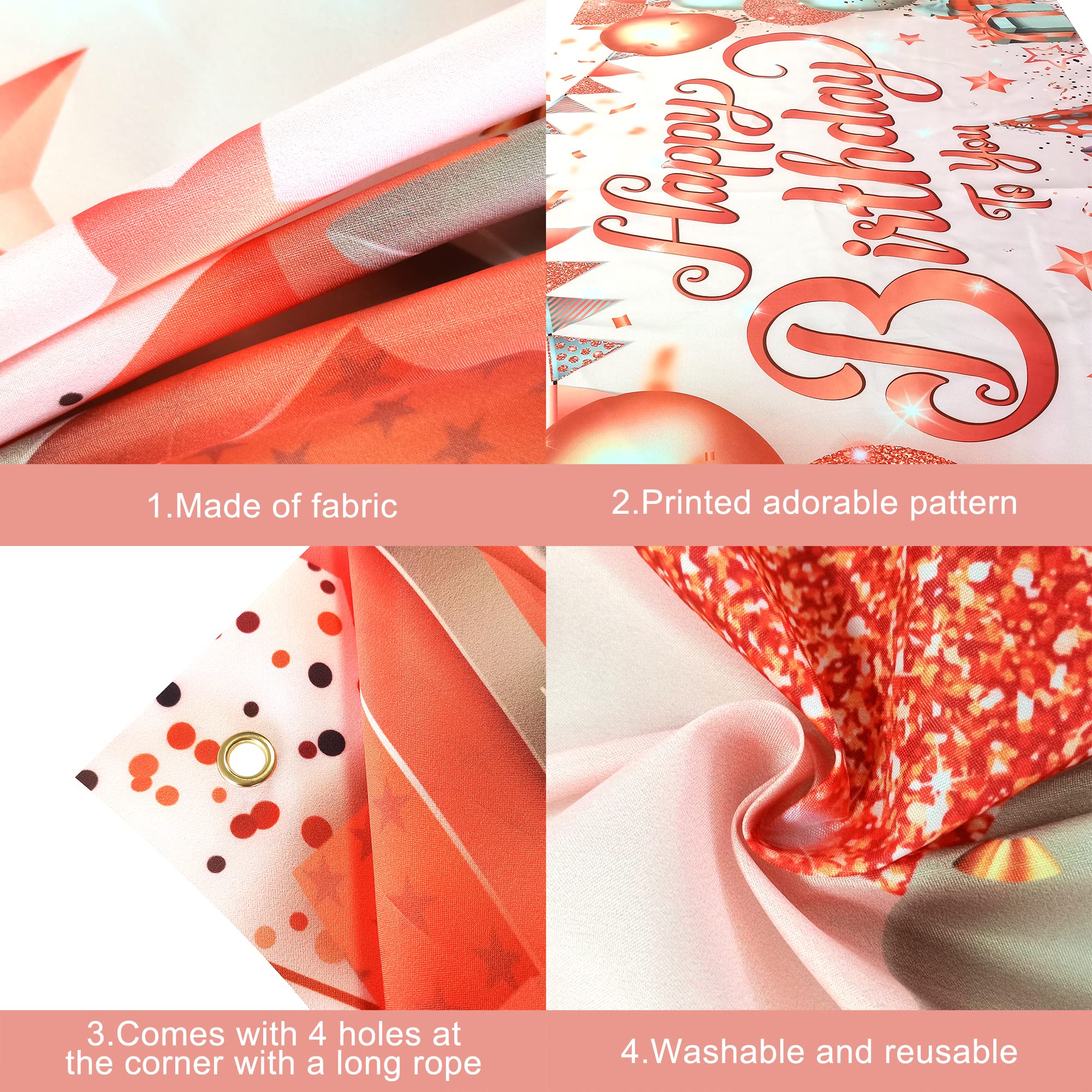 Katchon, Xtralarge Rosegold Happy Birthday Banner - 72X44 Inch | Rosegold Happy Birthday Backdrop | Happy Birthday Backdrop For