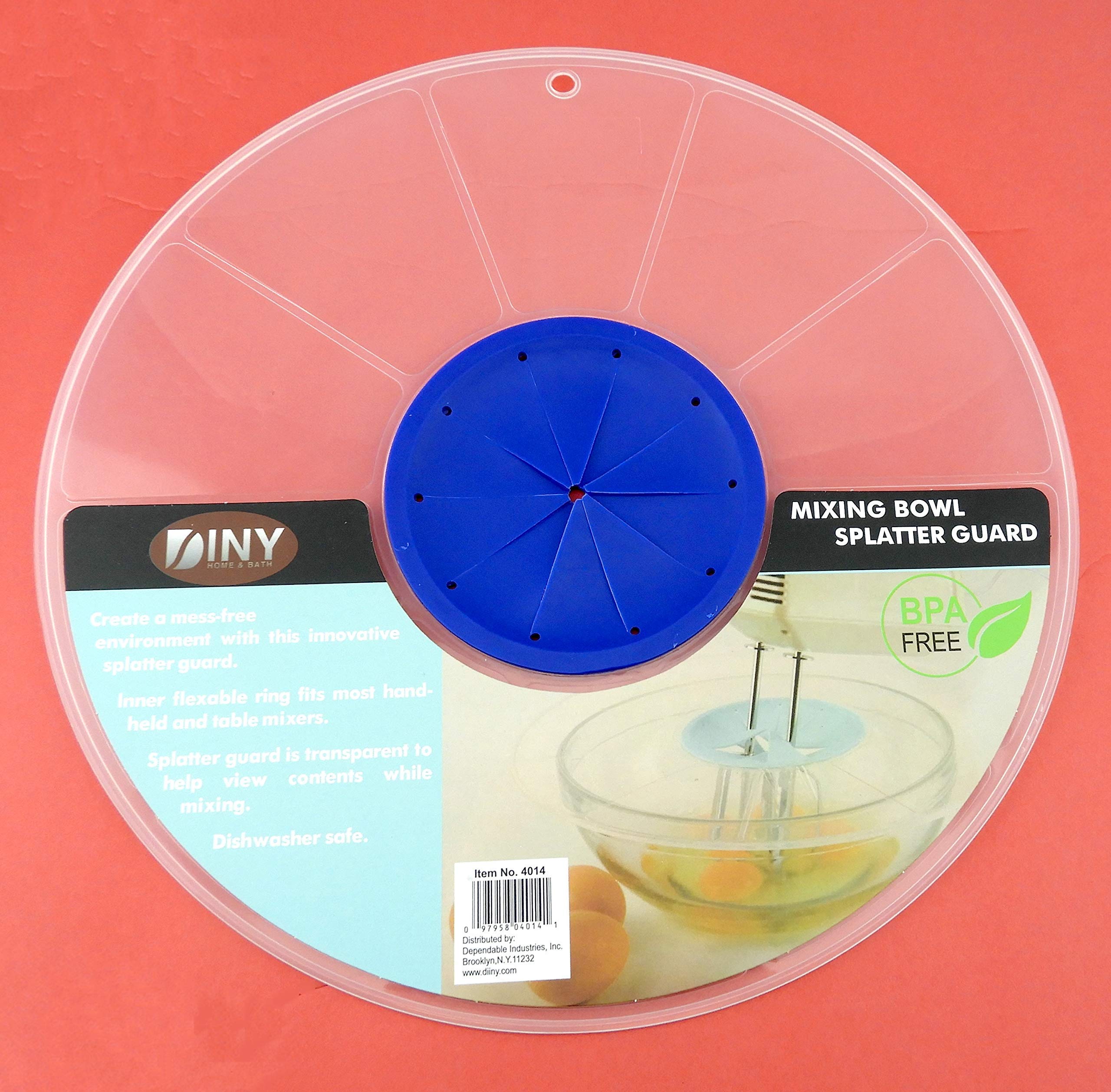 Dependable Industries Inc. Essentials 12'' Mixing Bowl Splatter Guard Bpa Free Fits Most Hand And Electric Mixers (1)