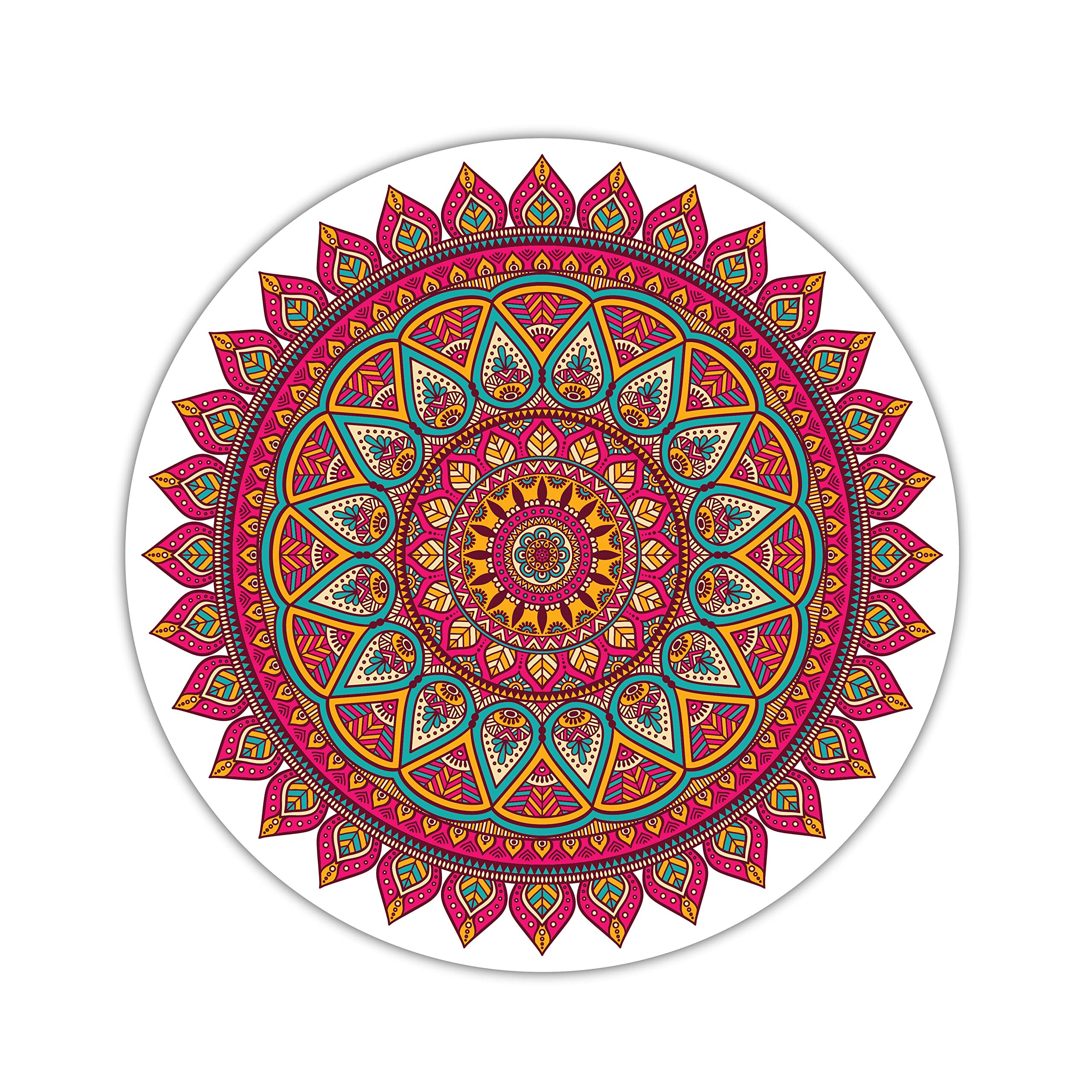 woopme Mandala Rangoli Floor Art Decor Diwali Sticker For Door Entrance Waterproof Printed Home Pooja Room Hall Multicoloured Pv