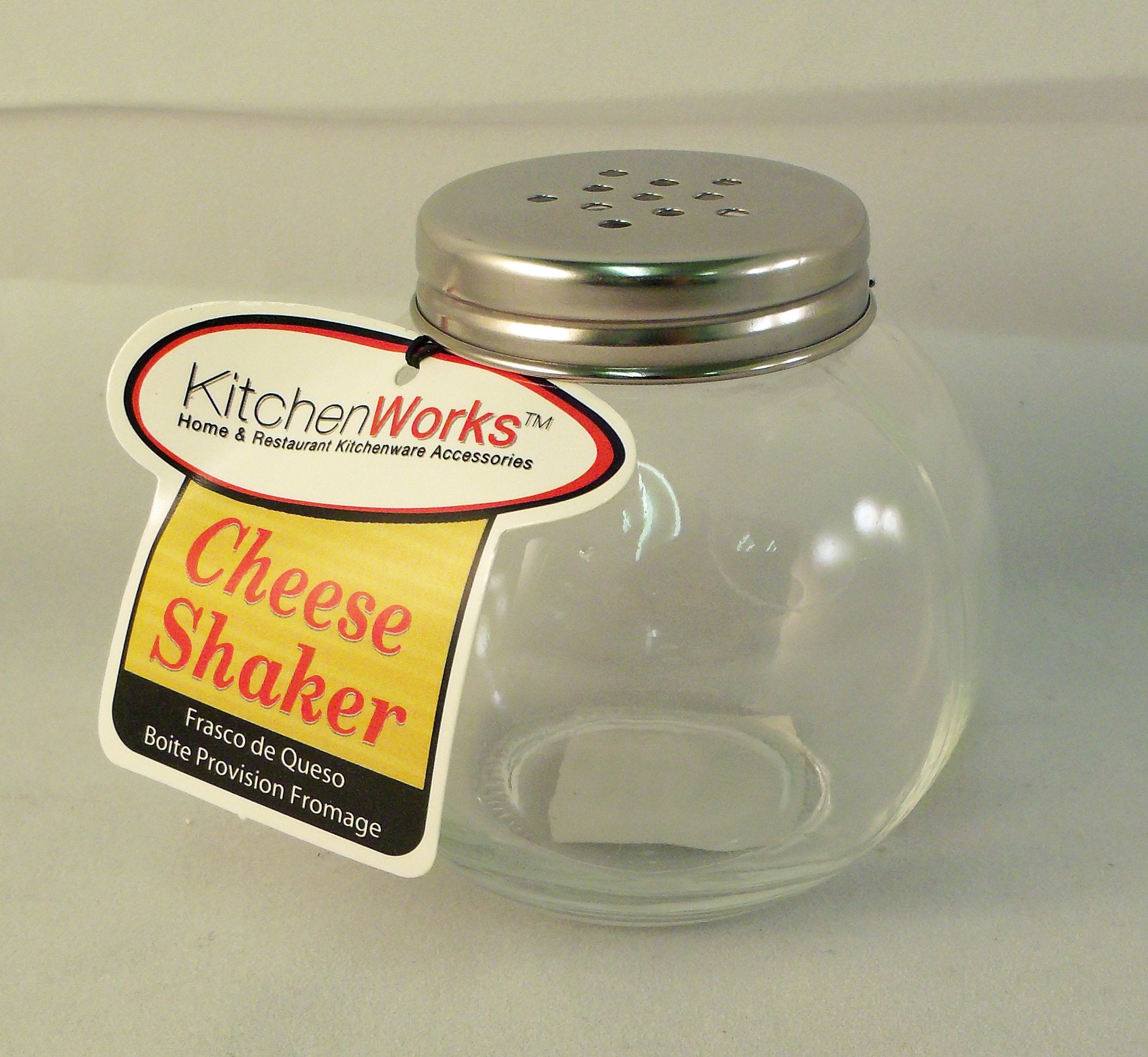 Kitchen Works Glass Sphere Cheese Shaker With Stainless Steel Top