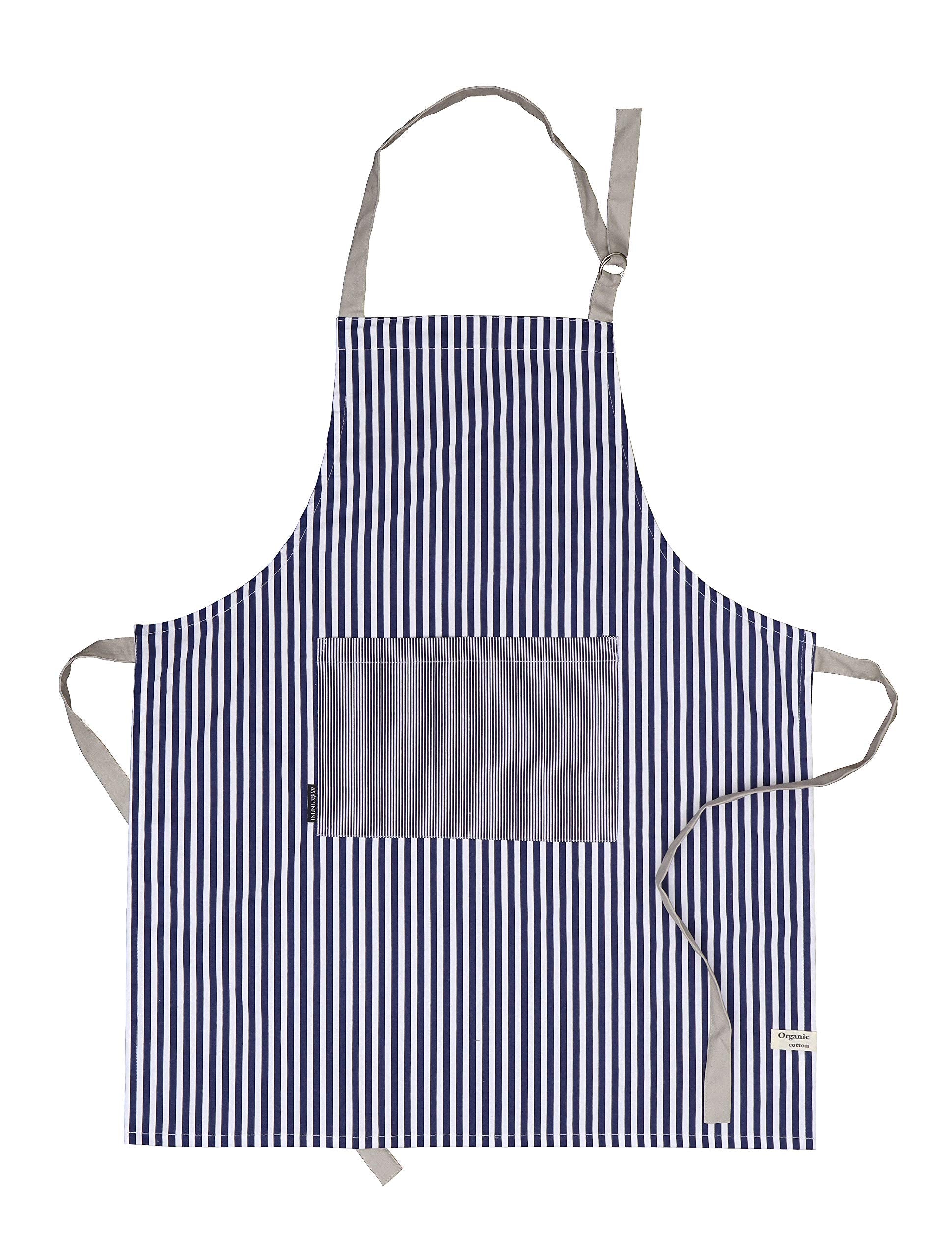 Amour Infini Cotton Aprons For Women With Pockets Adjustable Strap And Waist Ties Washable Printed Aprons For Baking, Cooking, G