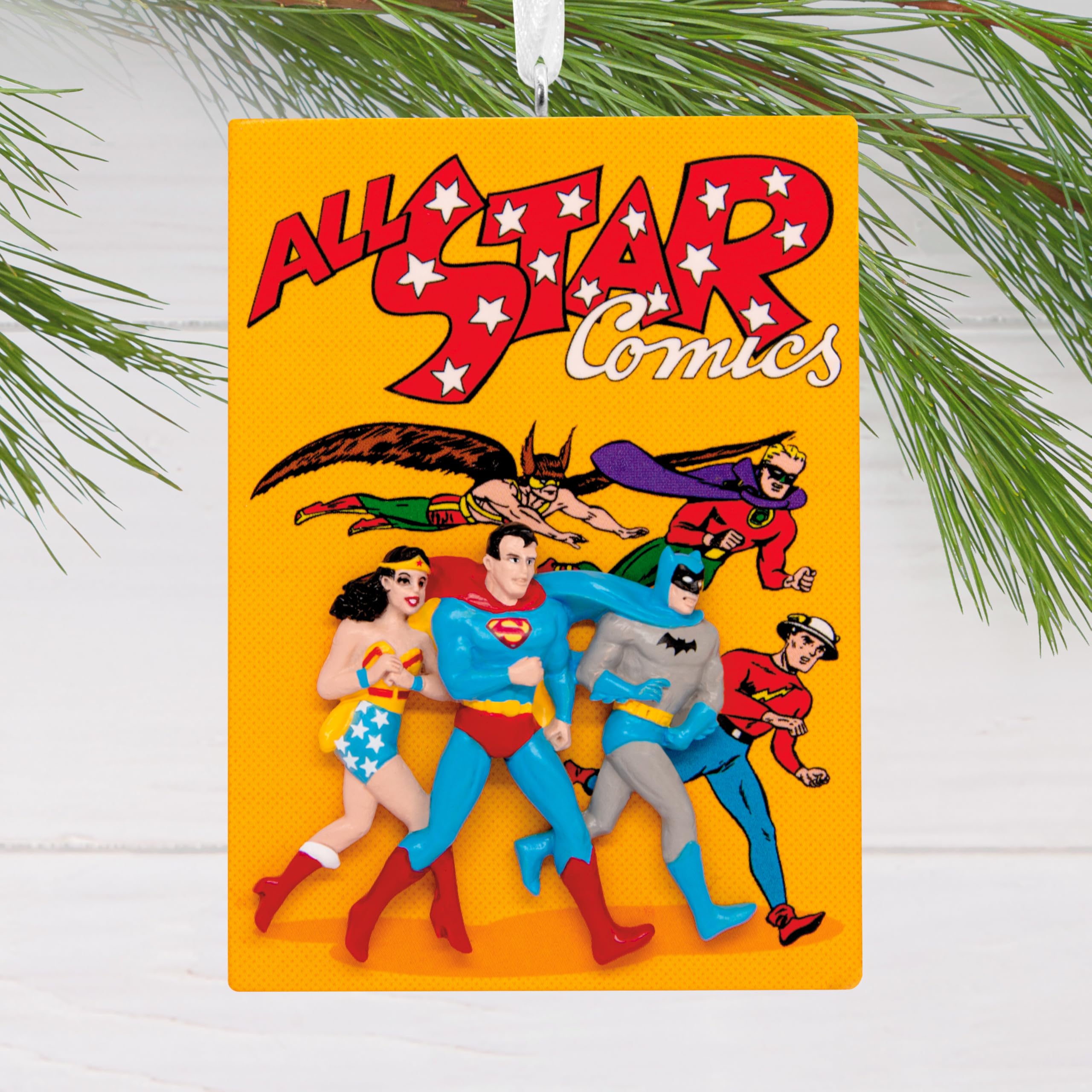Hallmark DC Justice League Comic Book Christmas Ornament, Super Hero Gifts