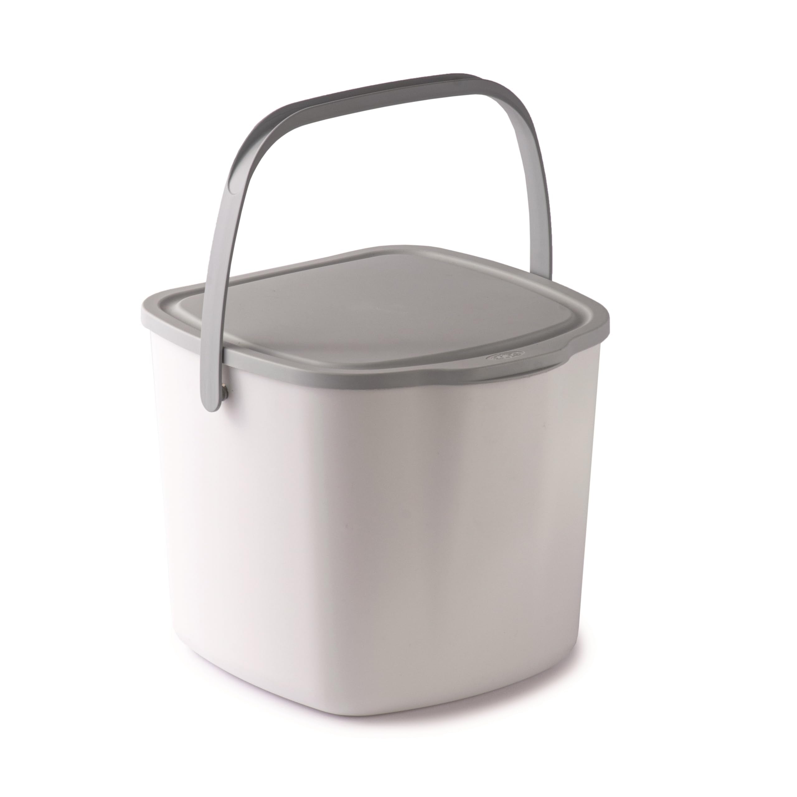 Snips Food Waste Compost Bin With Lid And Handle 3L, Compost Bin For Kitchen, Bin Food Waste For Hanging 20.5 X 18.5 X 16.7, Mad