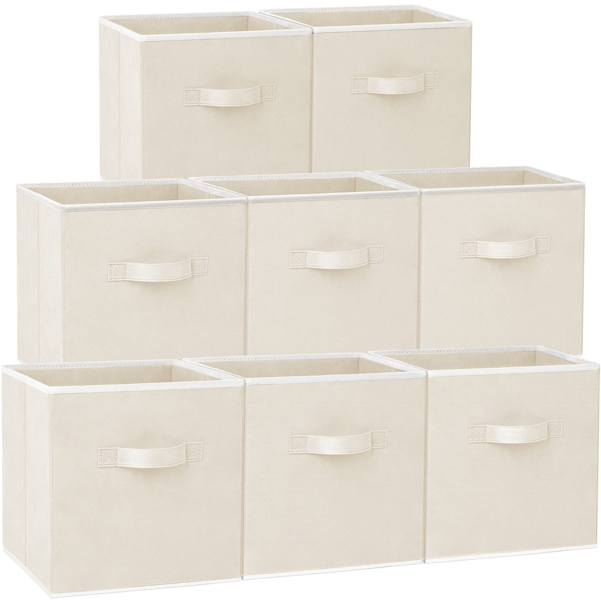 Storage Cubes, 13X13 Large Cube Storage Bins (Set Of 8), Fabric Collapsible Storage Bins With Dual Handles, Foldable Cube Basket