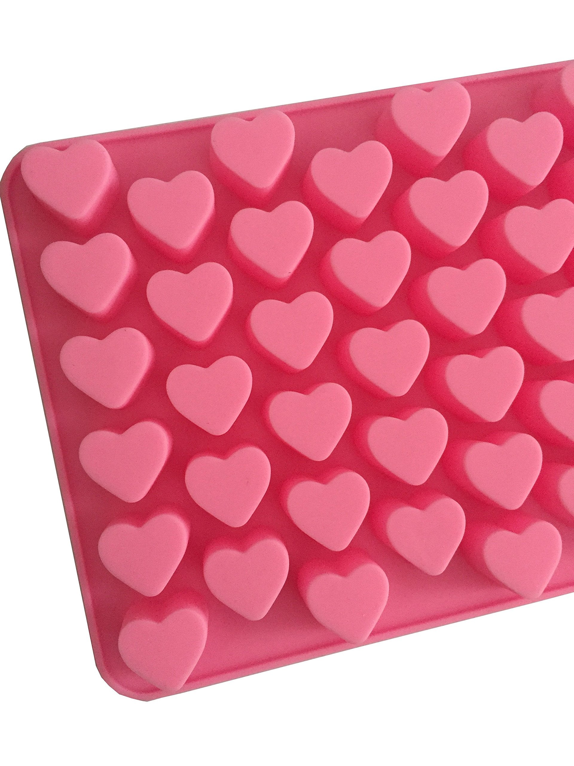 Cherion Silicone Mini Heart Shape Ice Cube Candy Ice Cube/Chocolate Mold Pink Pack Of 2 For Valentine'S Day Wedding Anniversary