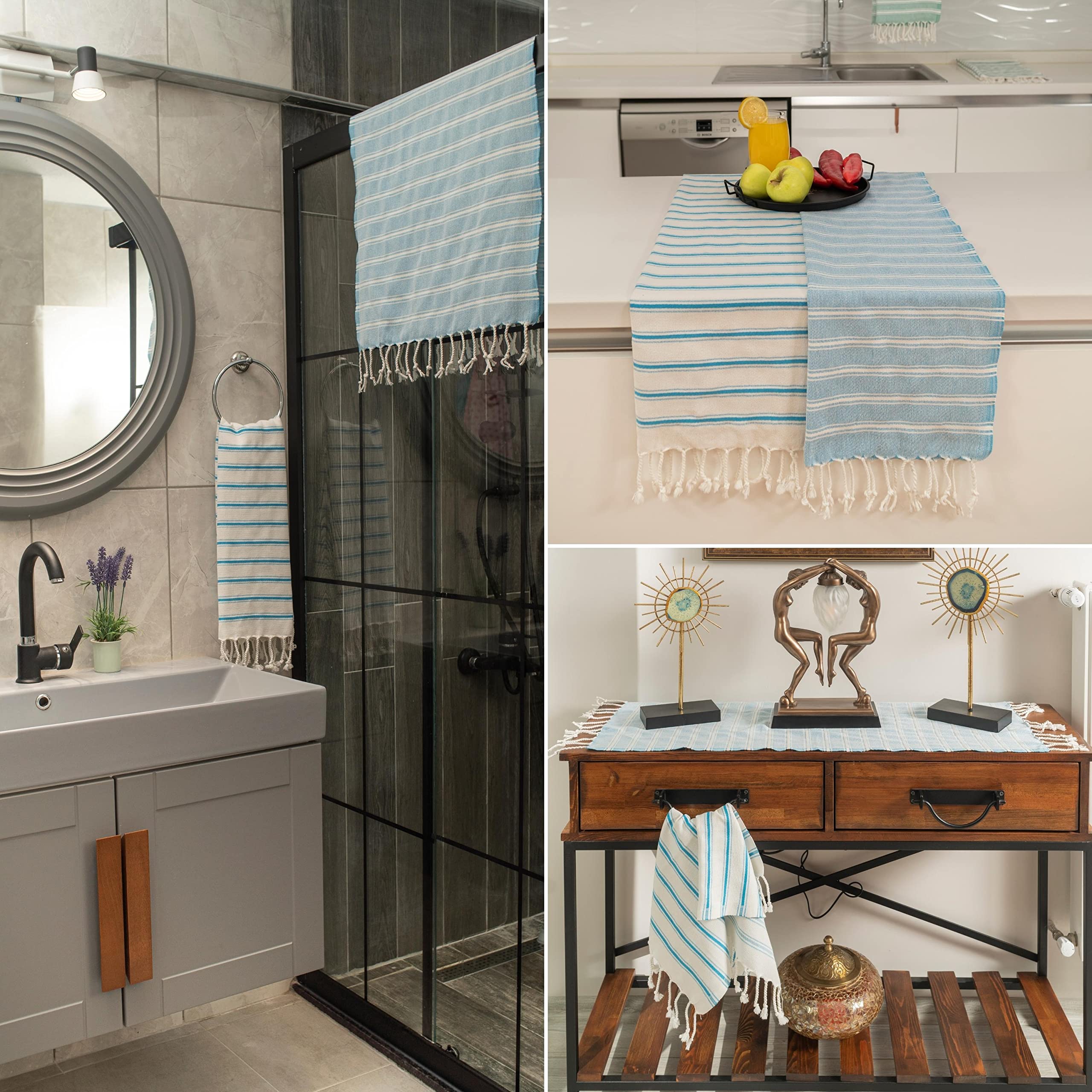 Ruvy Home Basics Turkish Hand Towels For Bathroom Set Of 2 | 18 ''X40 '', Cotton | Bathroom Hand Towels & Decorative Hand Towels