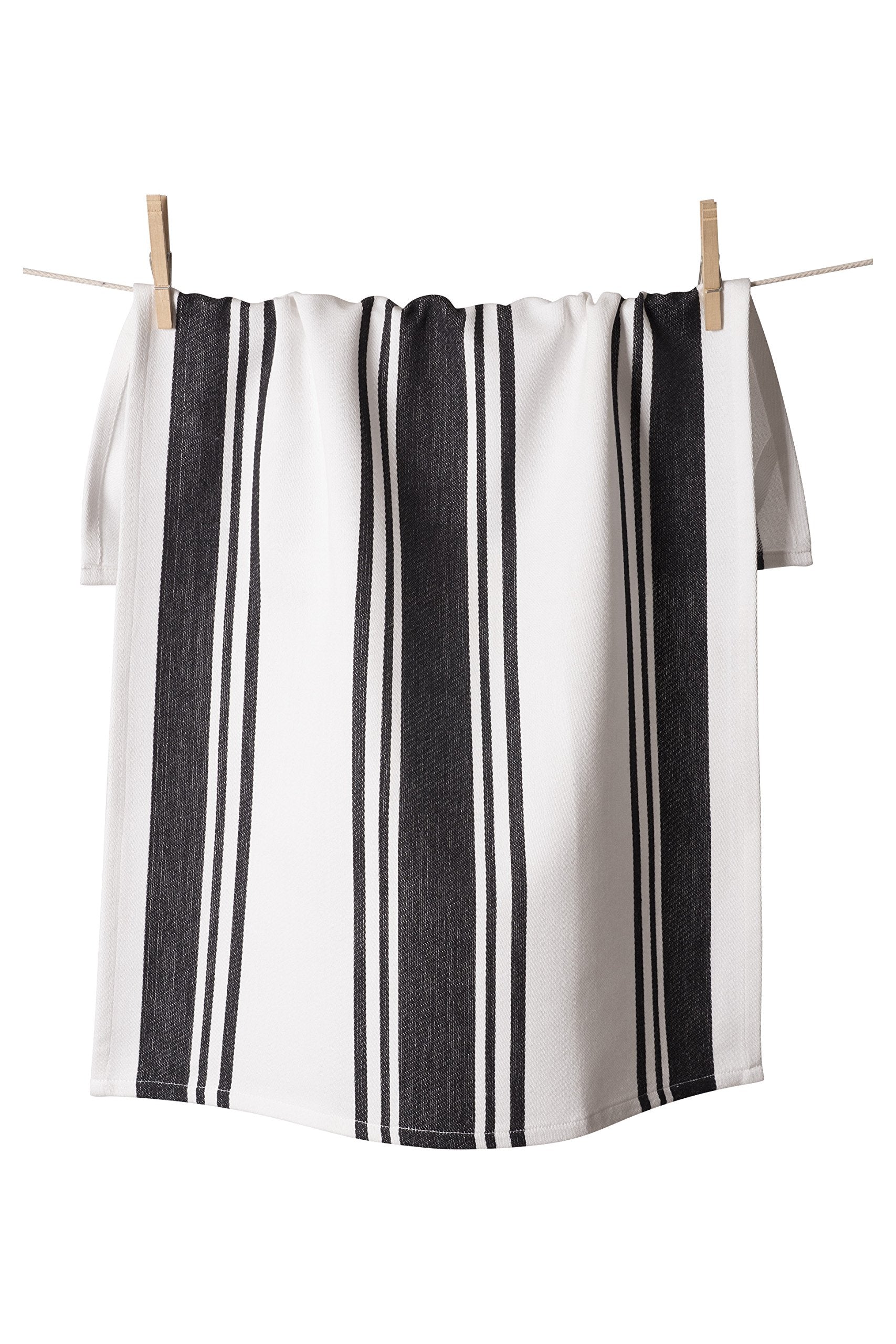 Kaf Home Kitchen Towels, Set Of 6, Black & White, 100% Cotton, Machine Washable, Ultra Absorbent